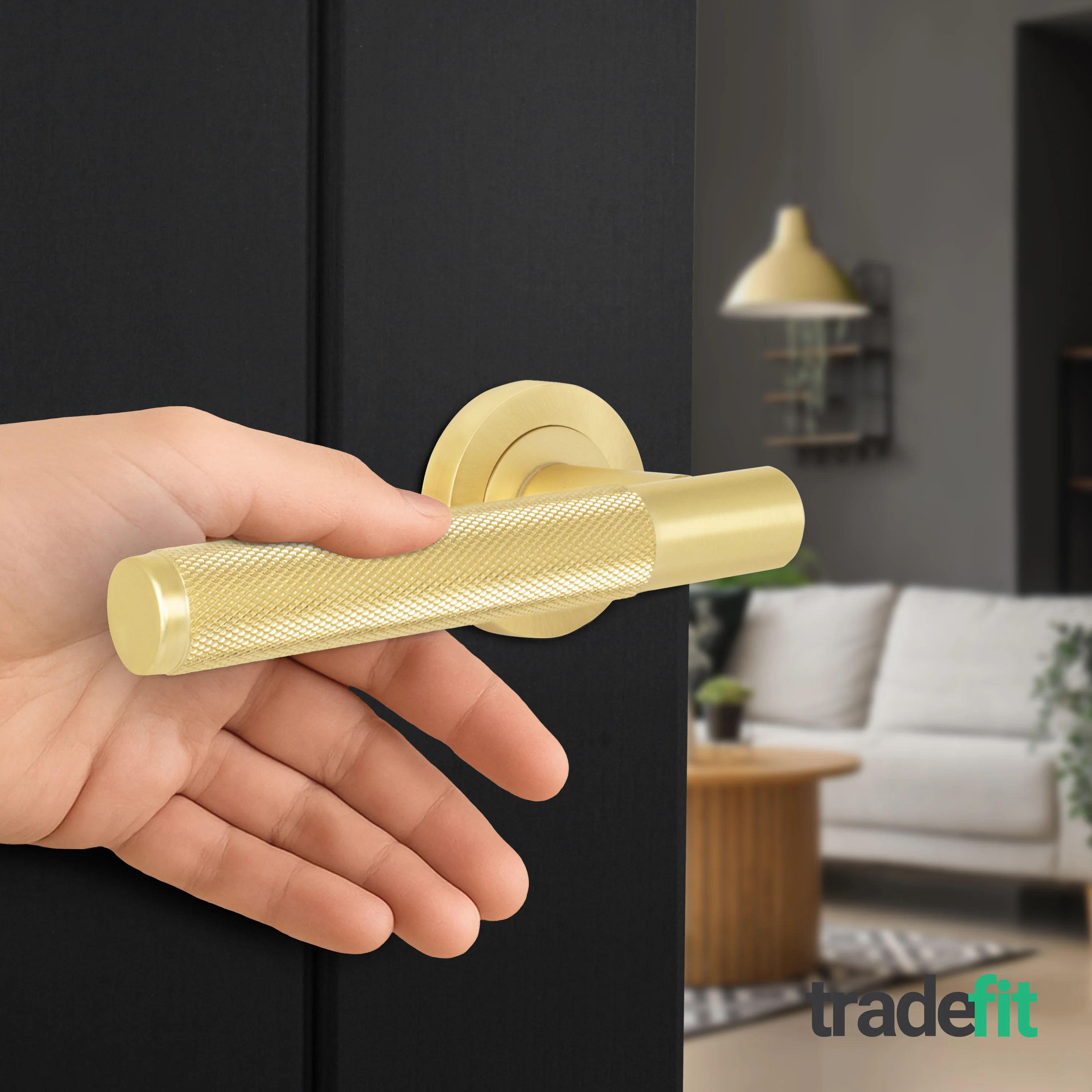 Dumont Satin Brass Lever on Rose Door Handle Kit - Medium Duty FD30/60 - 76mm Latch - Image 6