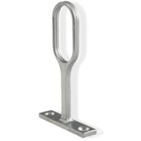 Wardrobe Rail Centre Bracket - Oval - 30 x 15mm - Polished Chrome
