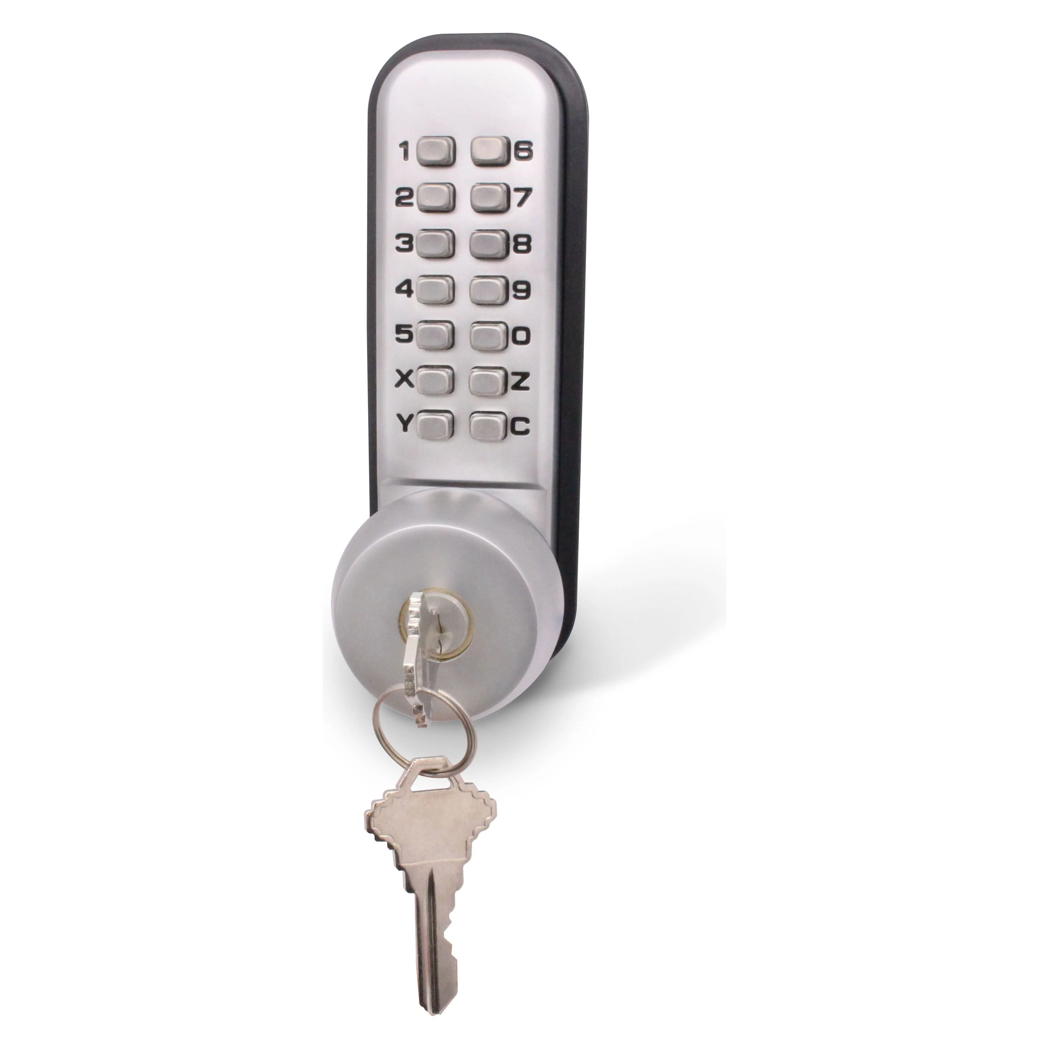 ED20 Knob & Key Over-ride Push Button Mechanical Digital Code Lock - Fire Rated - Satin Chrome - Image 7