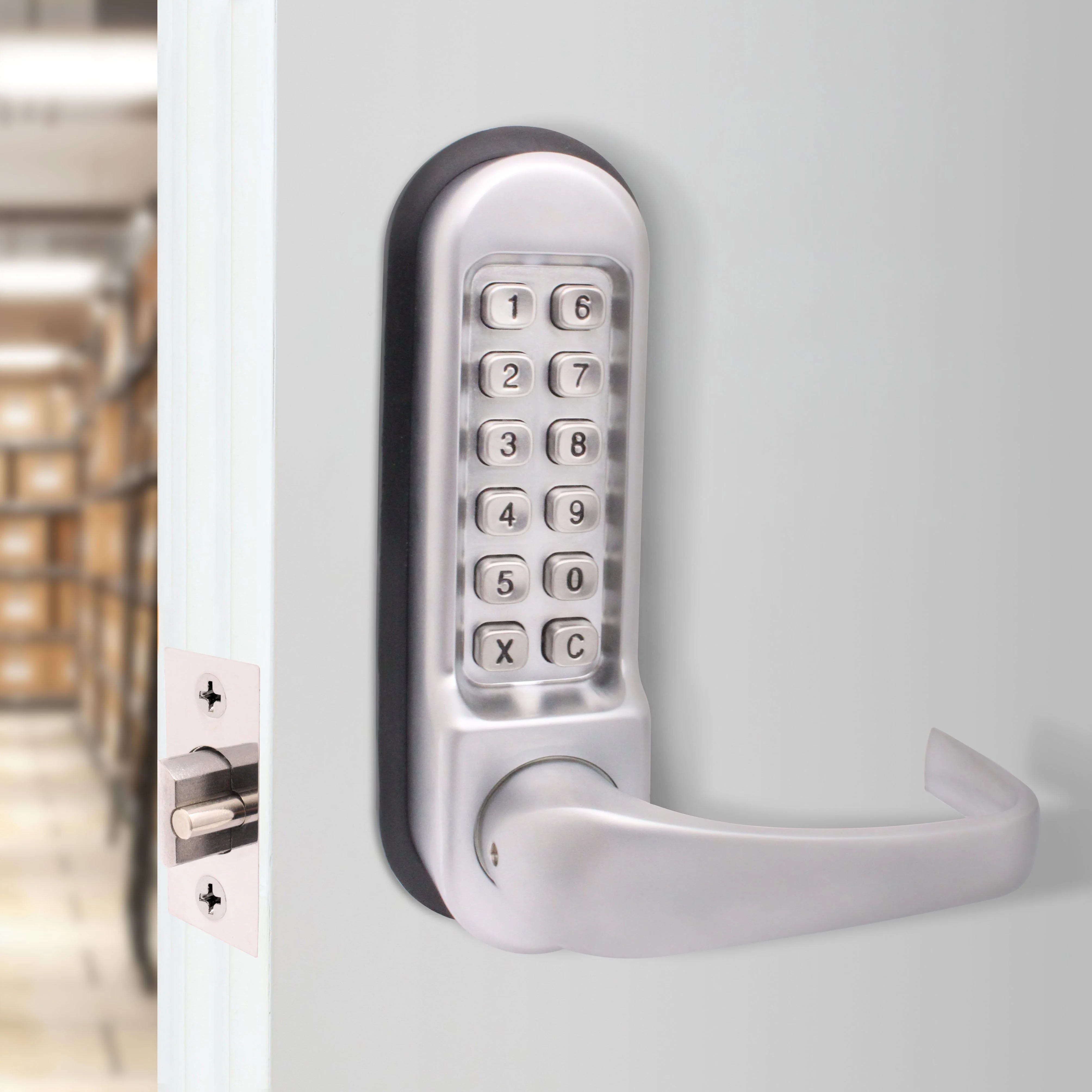 ED50 Clutch Lever Push Button Hold Back HEAVY DUTY Mechanical Digital Code Lock - Satin - Image 5