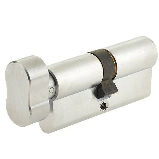 Euro Thumbturn Cylinder Lock - 35x35mm - Satin Chrome - Keyed to Differ