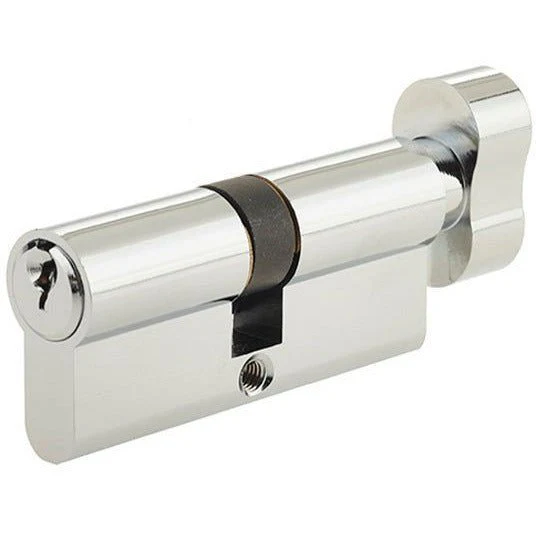 Euro Thumbturn Cylinder Lock - 35x45mm - Polished Chrome - Keyed to Differ