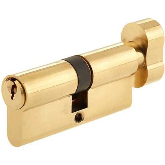 Euro Thumbturn Cylinder Lock - 35x55mm - Brass - Keyed to Differ