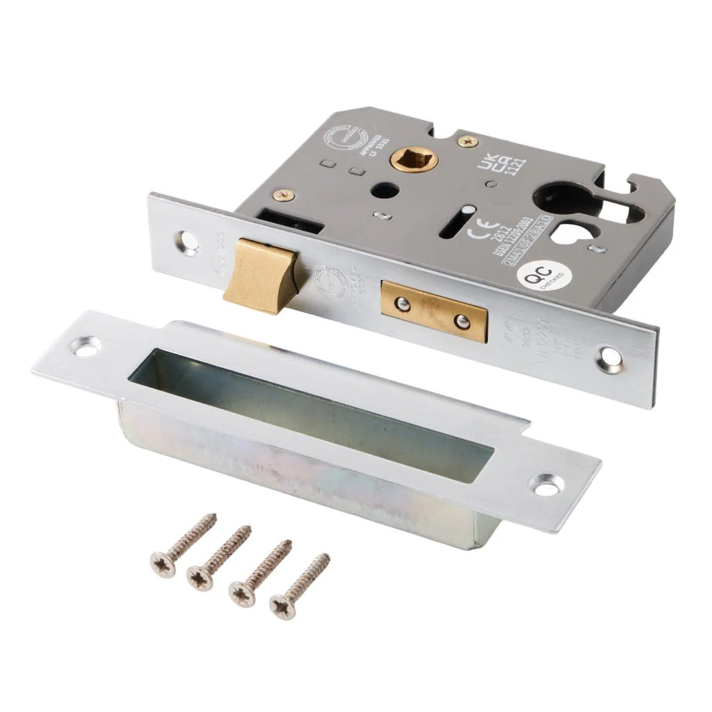 Euro Profile Sashlock Case - 78mm Case 57mm Backset - Satin Chrome