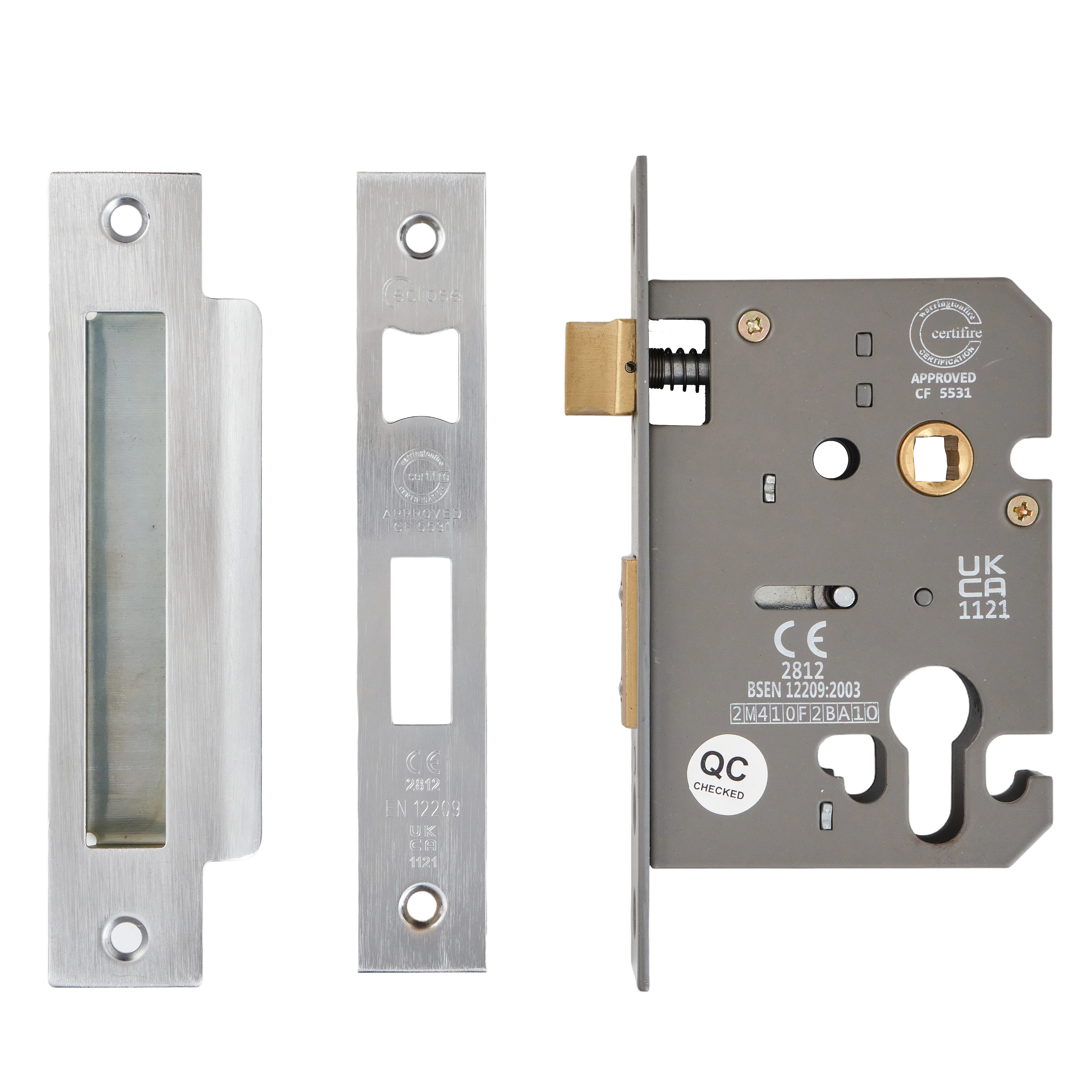 Euro Profile Sashlock Case - 78mm Case 57mm Backset - Satin Chrome - Image 2