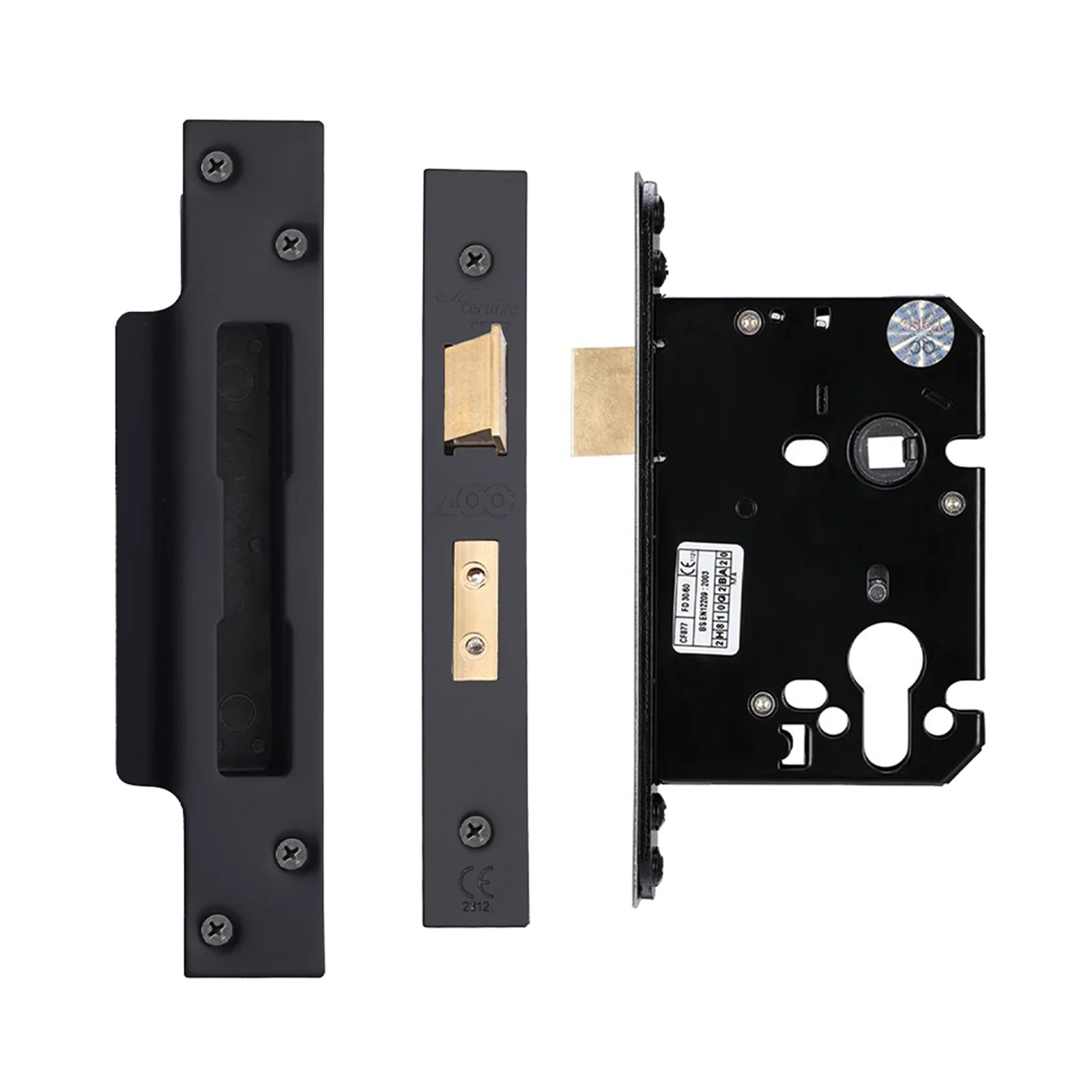 Economy Euro Profile Sashlock Case - 78mm Case 57mm Backset - Matt Black