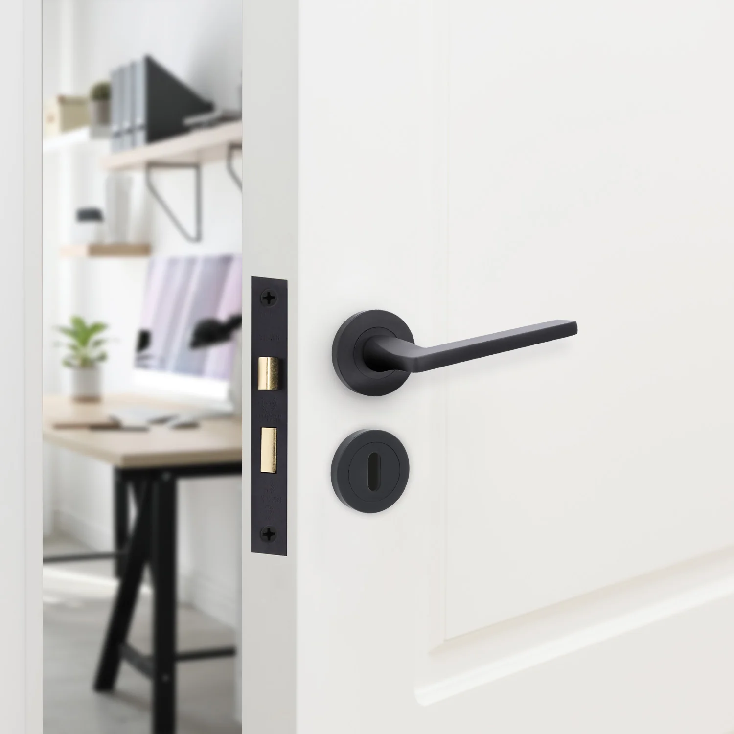 Euroda Black Lever on Rose Fire Door Handle Pack - 3 Lever Lock - FD30/60 - Image 6