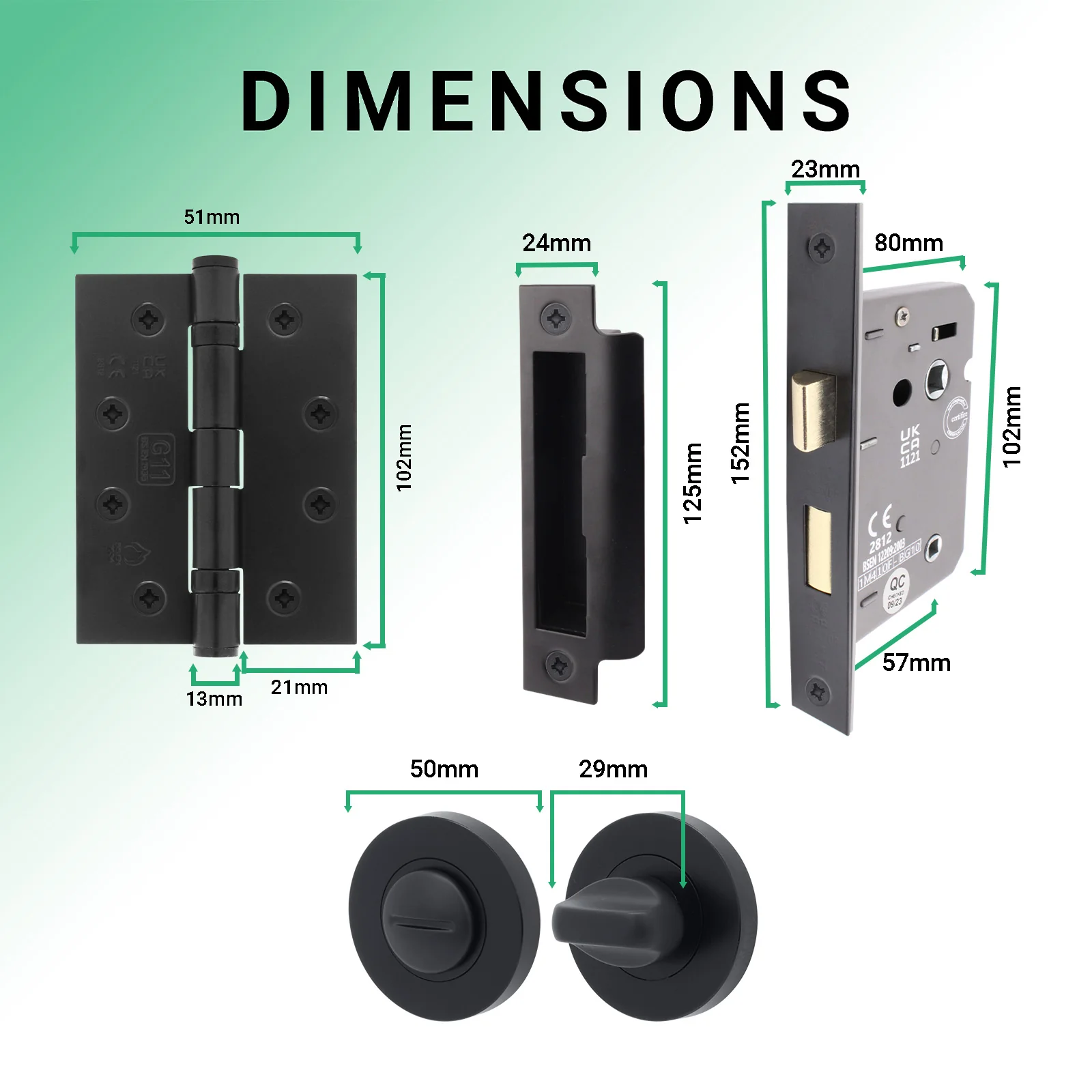 Euroda Black Lever on Rose Fire Door Handle Pack - Bathroom - FD30/60 - Image 5