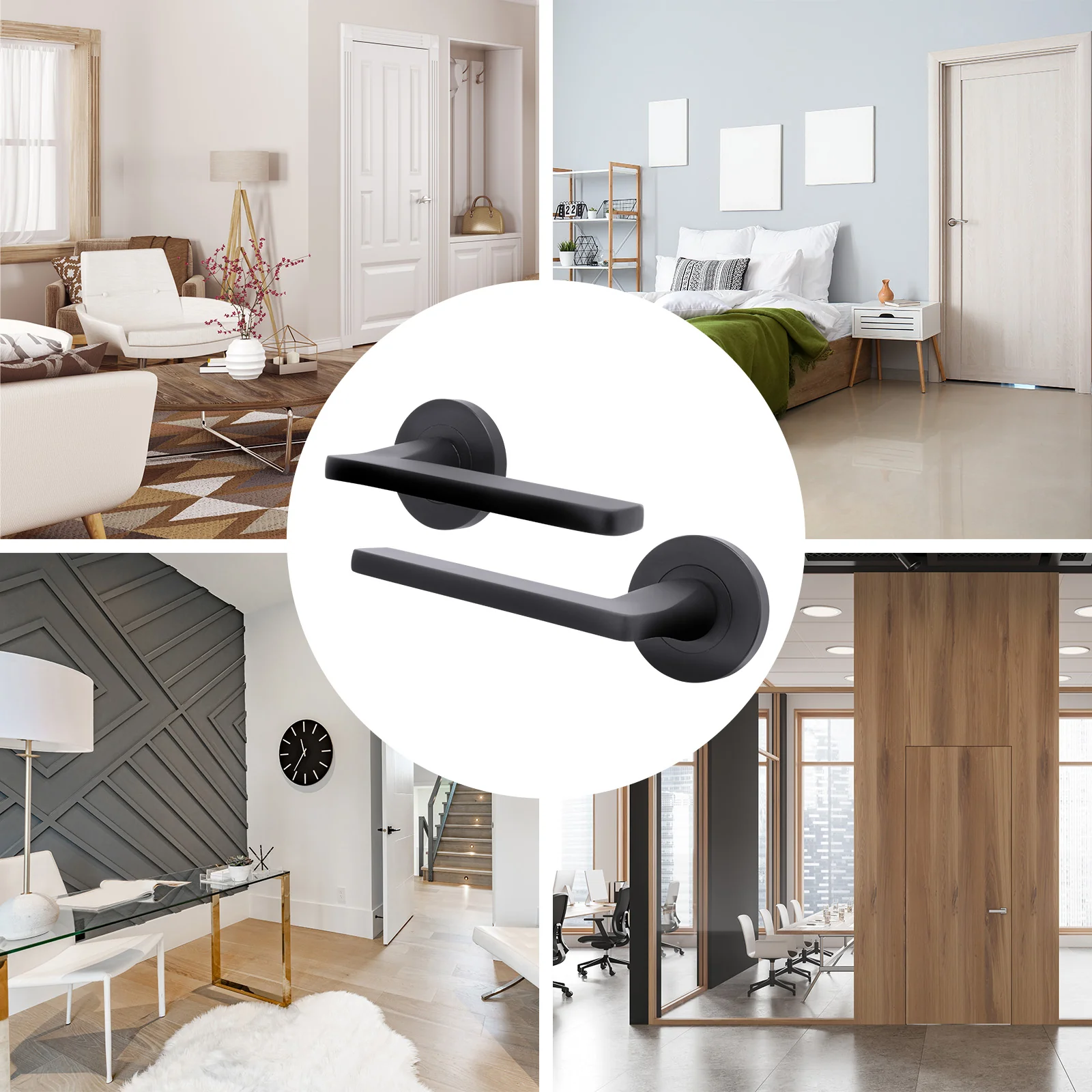 Euroda Fire Door Handle on Rose - Black - FD30/60 - Image 6