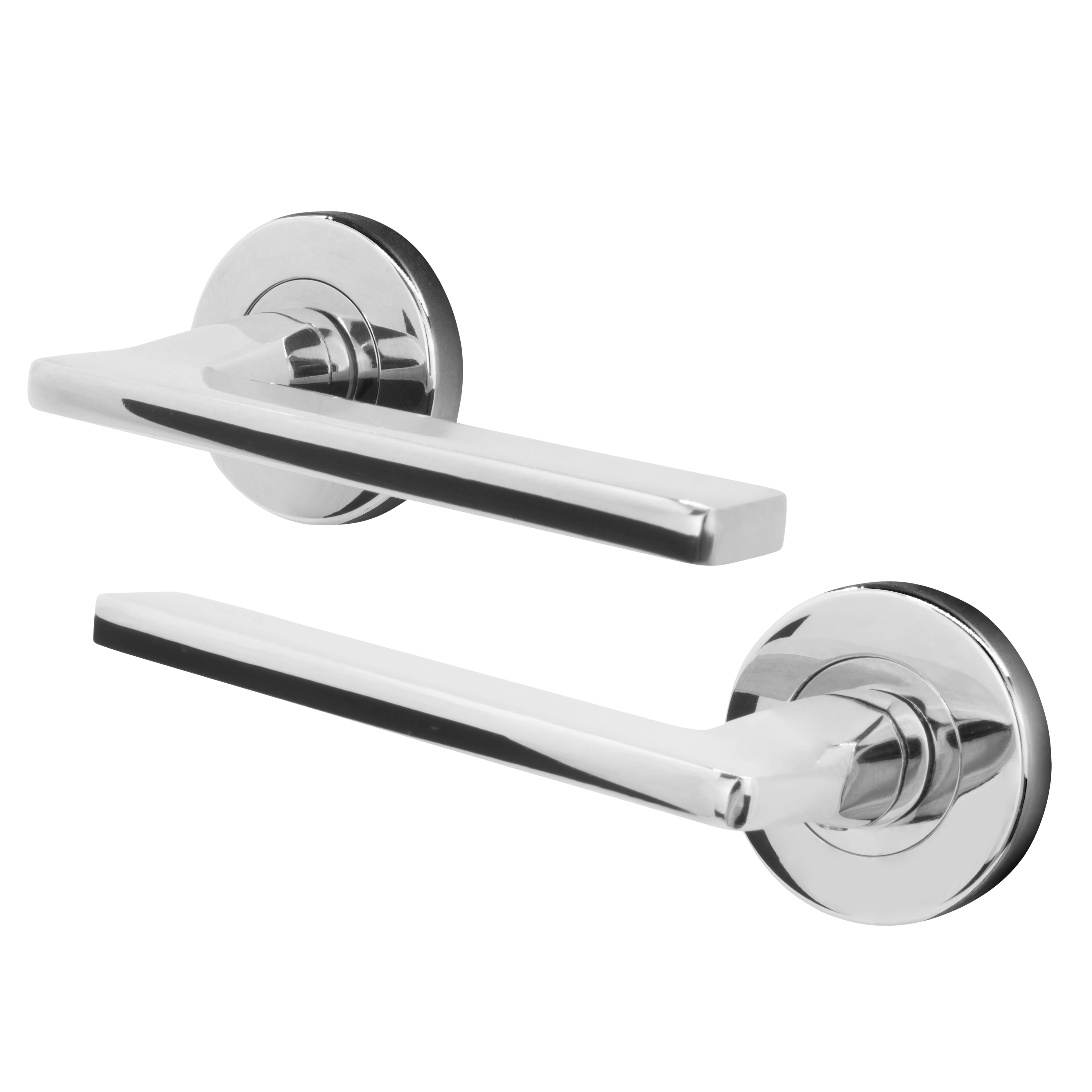Euroda Fire Door Handle on Rose - Polished Chrome - FD30/60