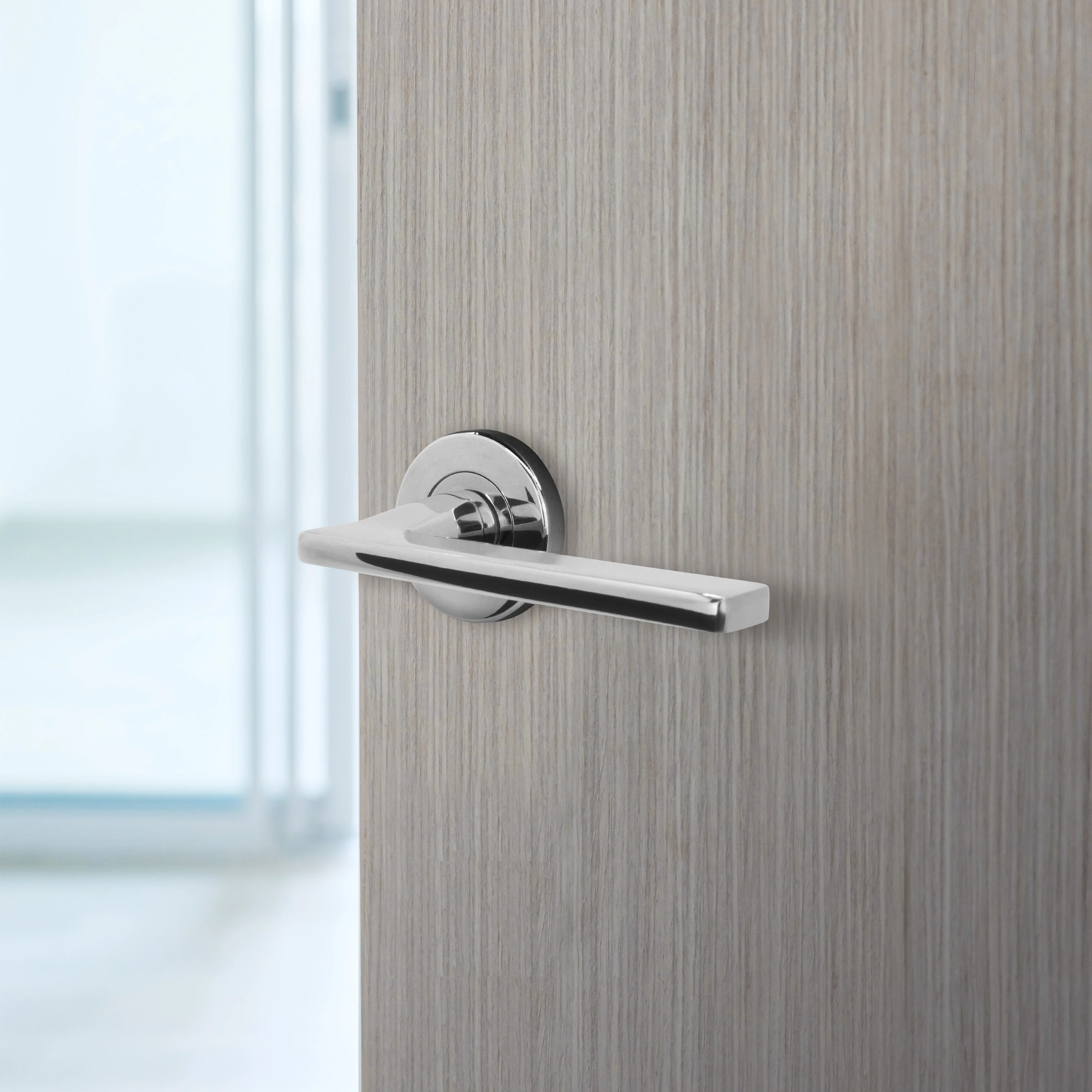 Euroda Fire Door Handle on Rose - Polished Chrome - FD30/60 - Image 5