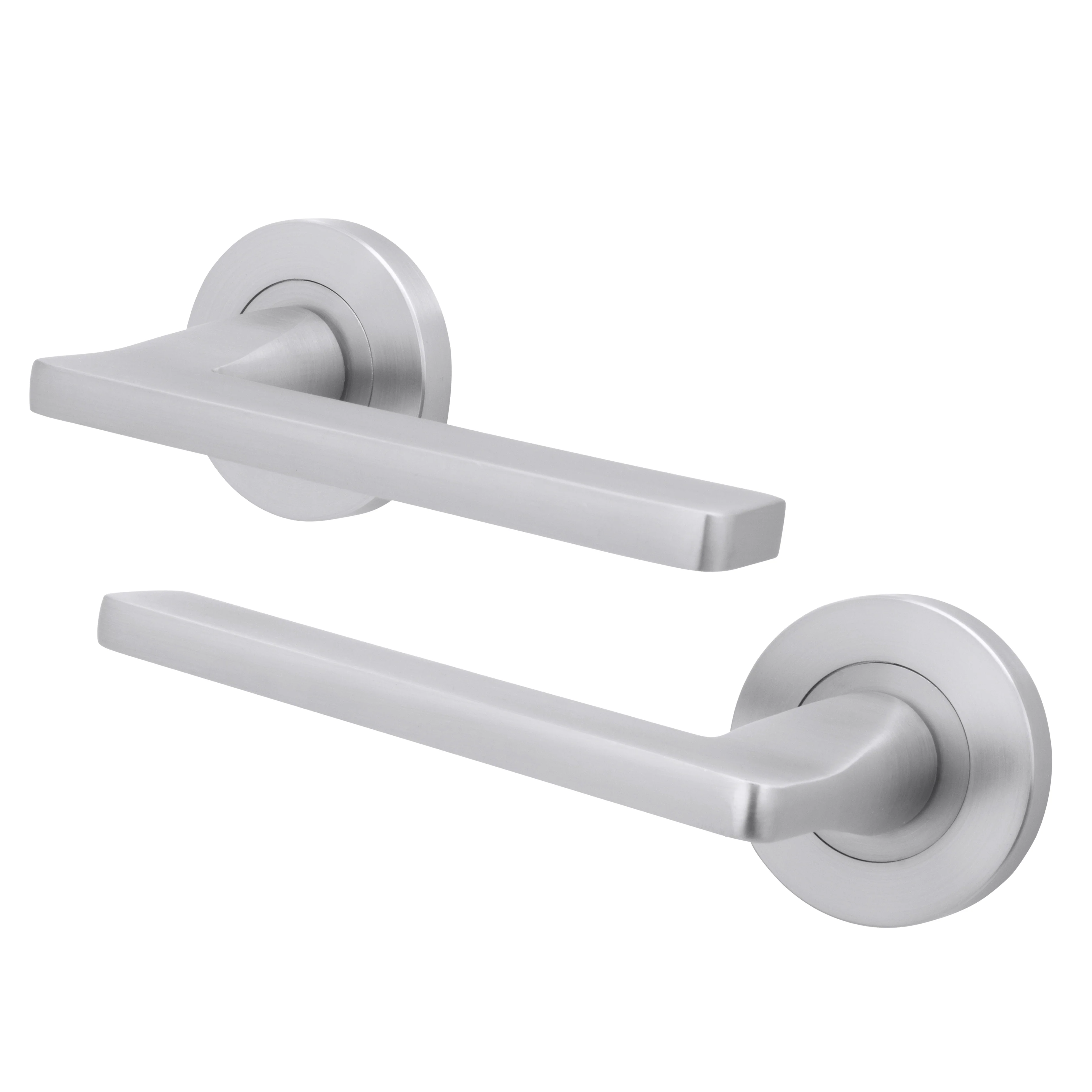 Euroda Fire Door Handle on Rose - Satin Chrome - FD30/60