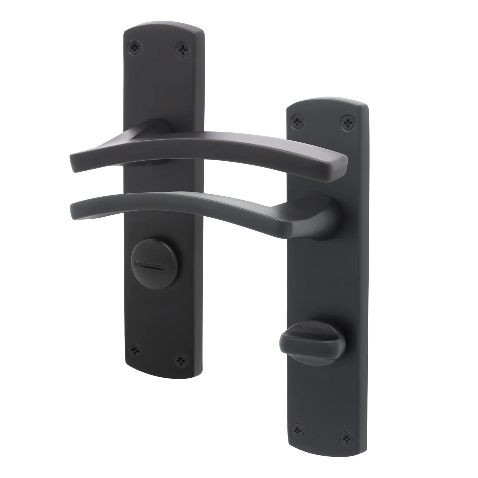 Euroda-Plus Black Lever Fire Door Handles - Bathroom - FD30/60