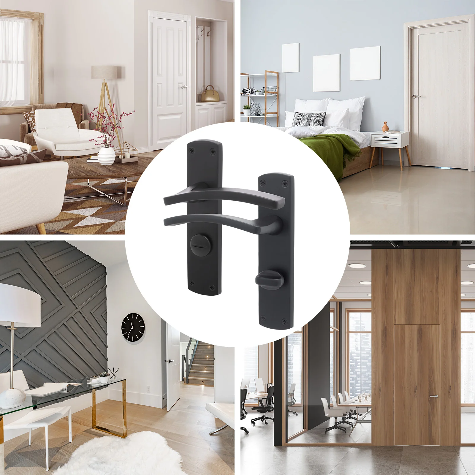 Euroda-Plus Black Lever Fire Door Handles - Bathroom - FD30/60 - Image 6