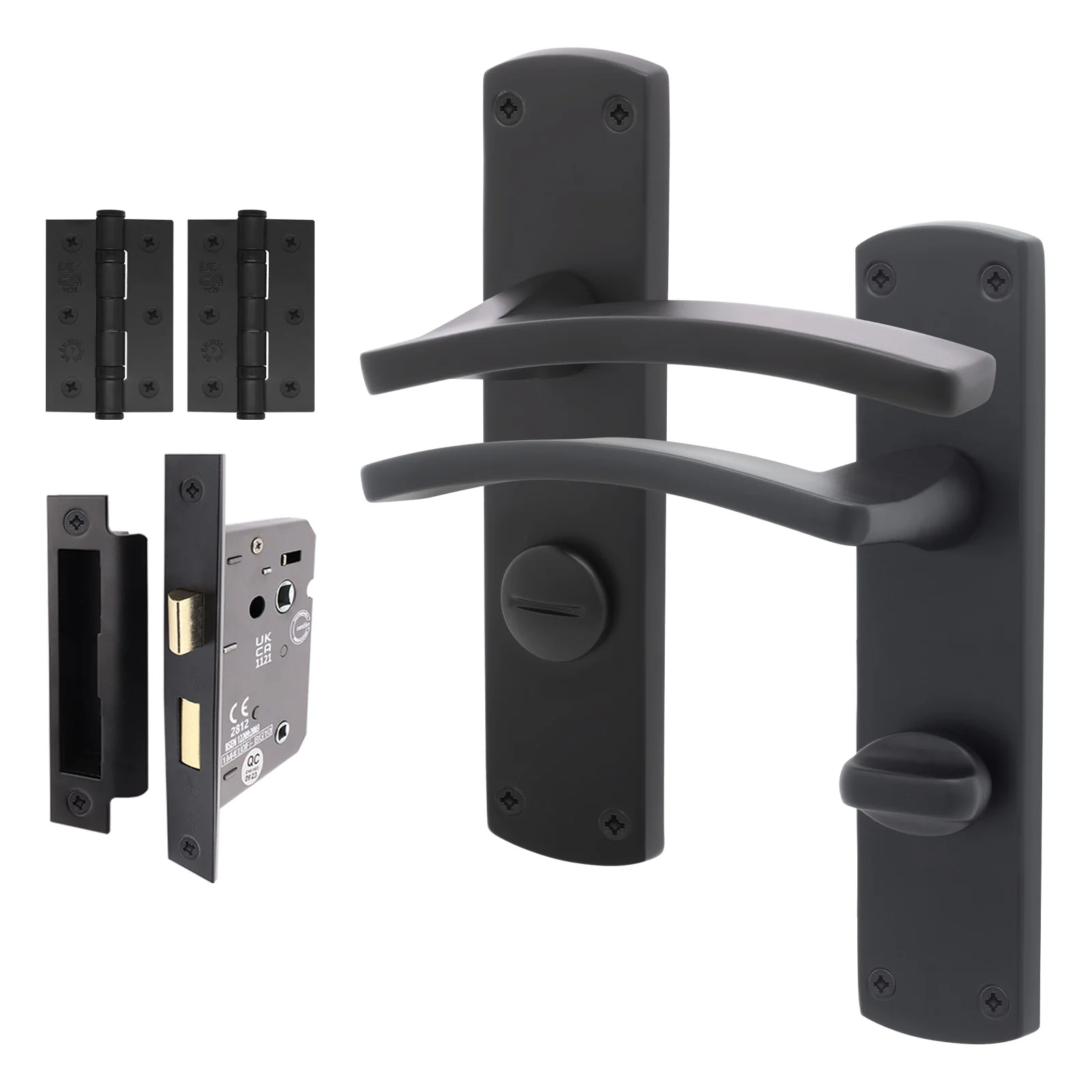 Euroda-Plus Black Door Handle Pack - Bathroom