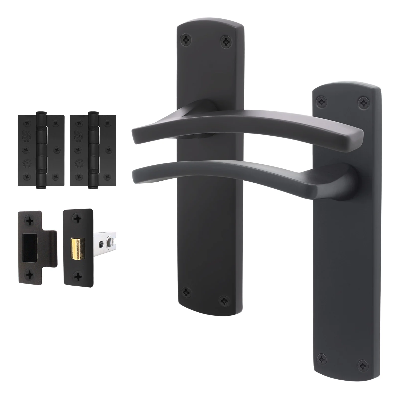 Euroda-Plus Black Door Handle Pack - Latch