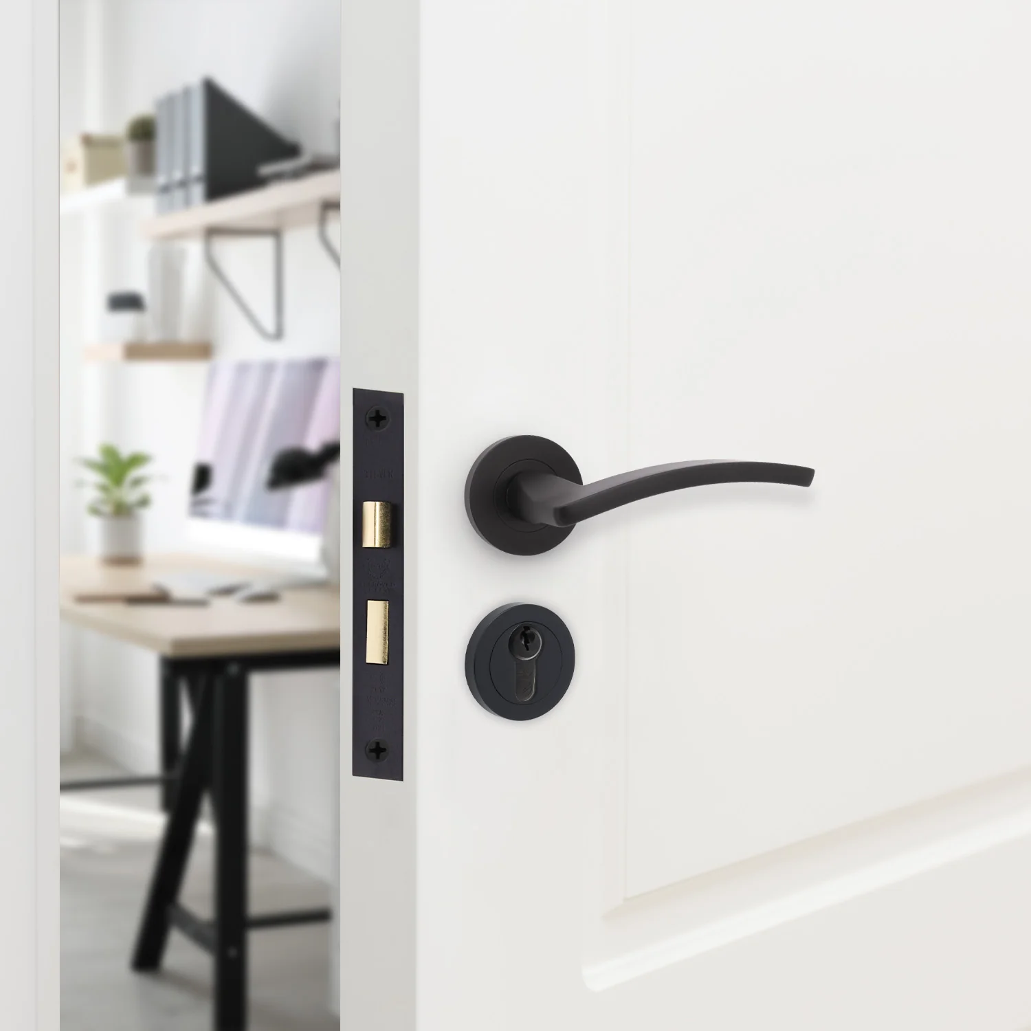 Euroda-Plus Black Lever on Rose Door Handle Pack - Euro Lock & Cylinder - Image 6