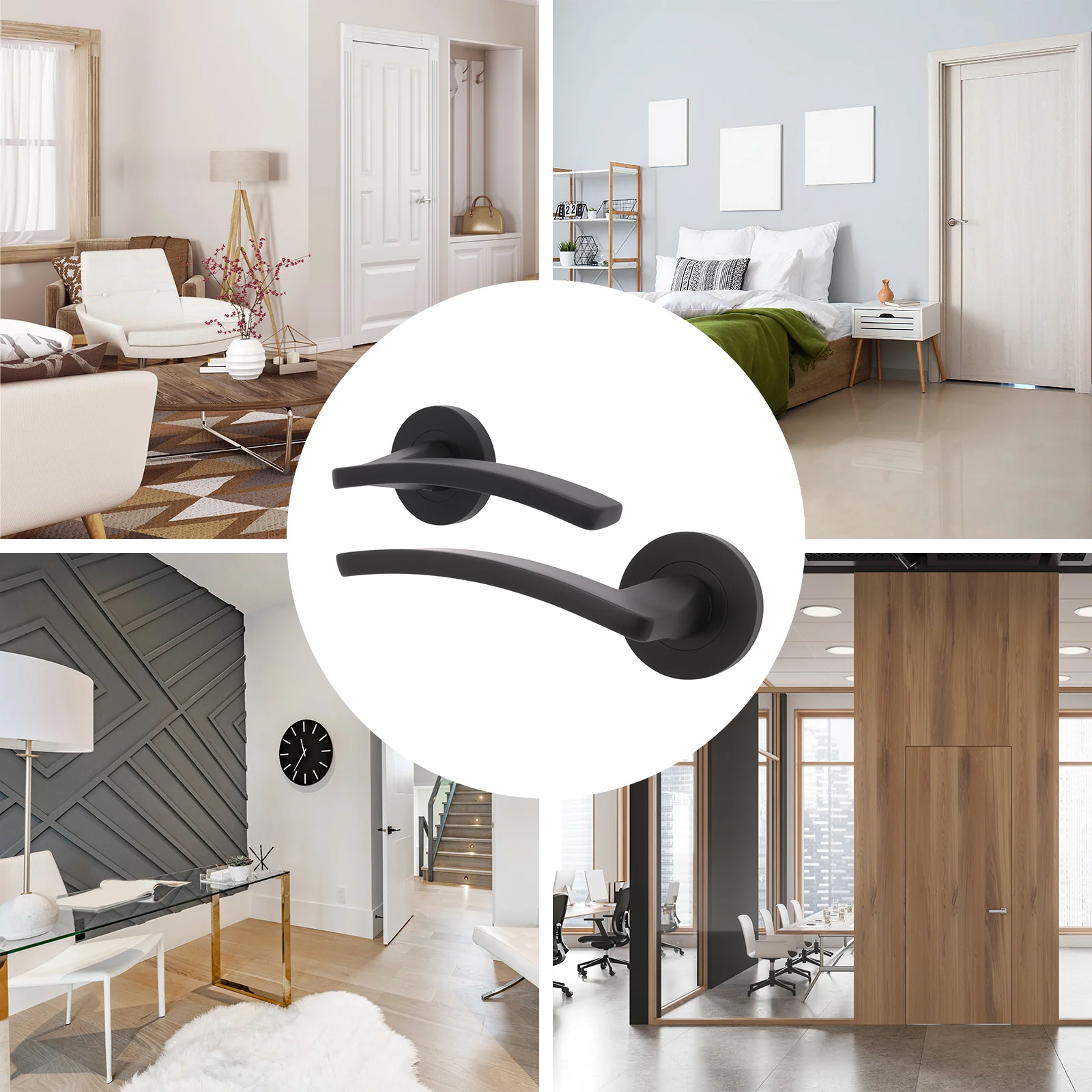 Euroda-Plus Black Lever on Rose Fire Door Handle Pack - Euro Lock & Thumbturn Cylinder - FD30/60 - Image 7