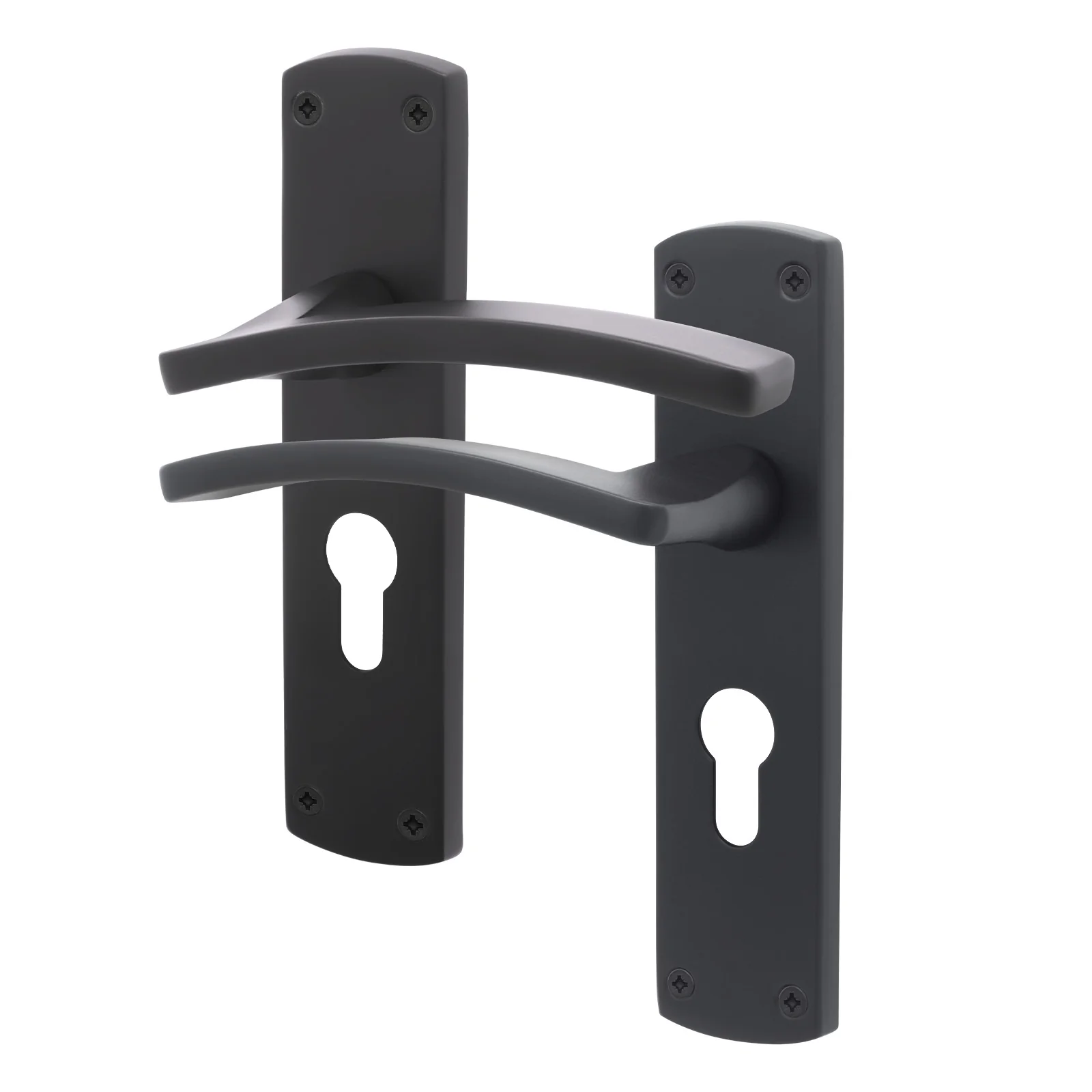 Euroda-Plus Black Lever Lock Fire Door Handles - Euro - FD30/60