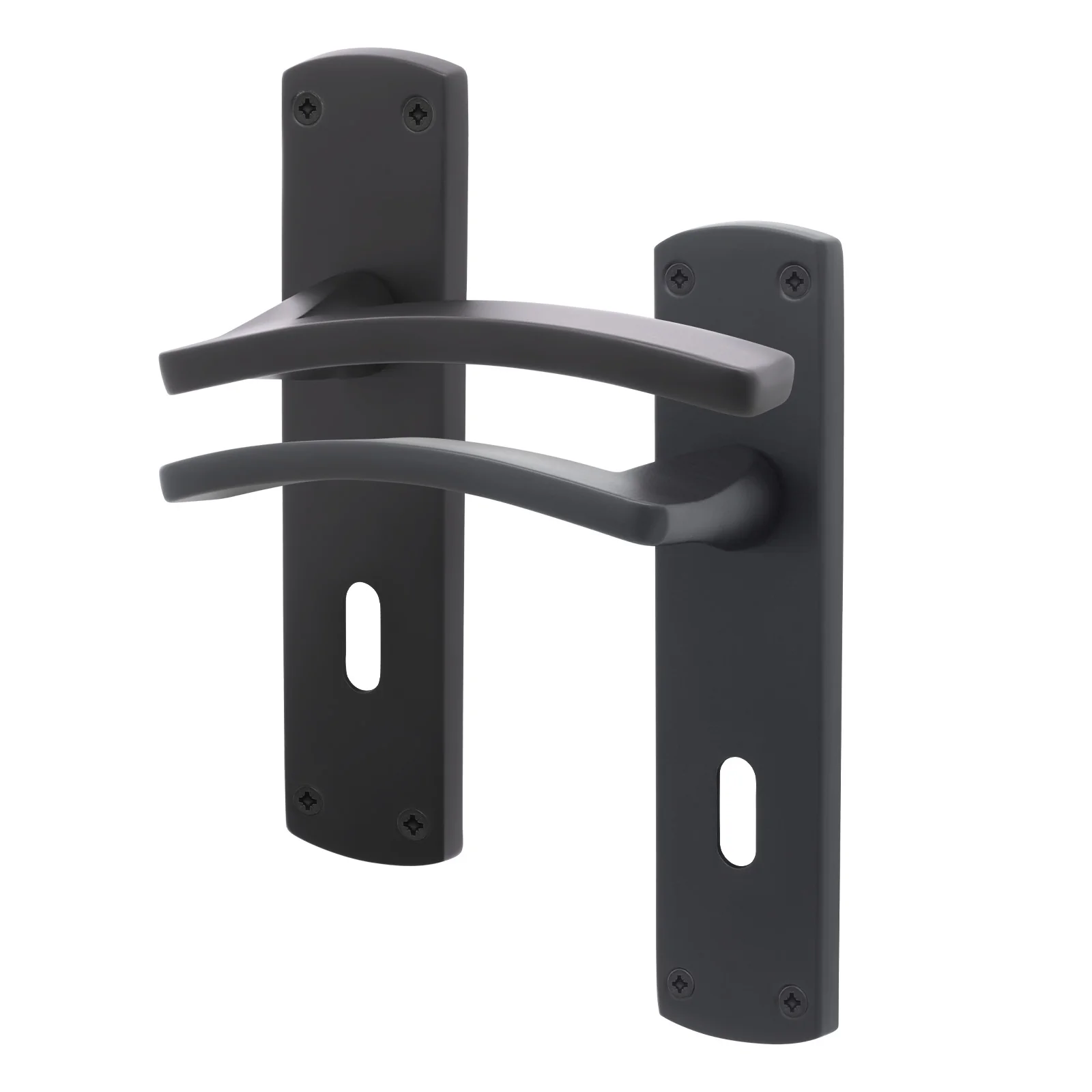 Euroda-Plus Black Lever Lock Fire Door Handles - Keyhole - FD30/60