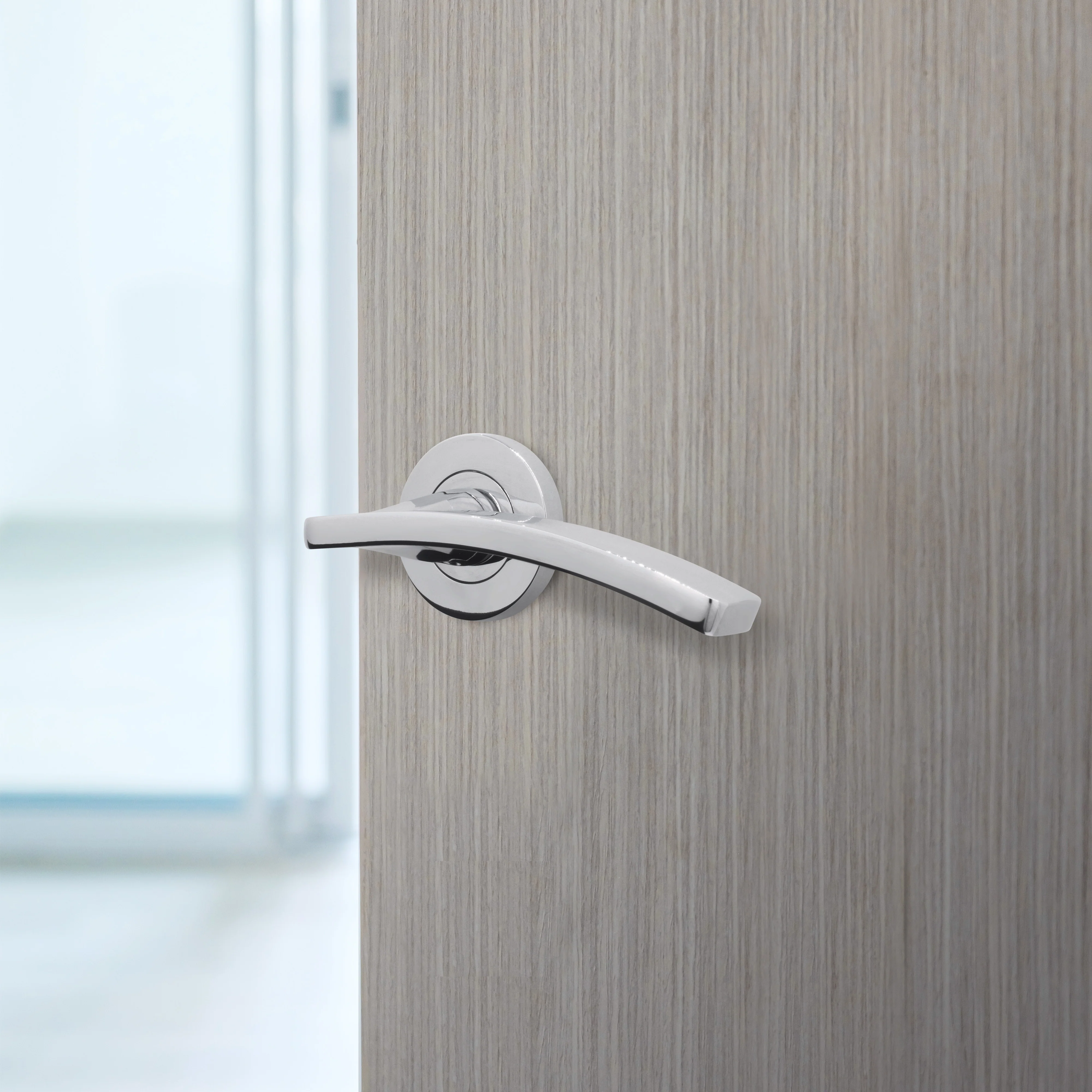 Euroda-Plus Fire Door Handle on Rose - Polished Chrome - FD30/60 - Image 5