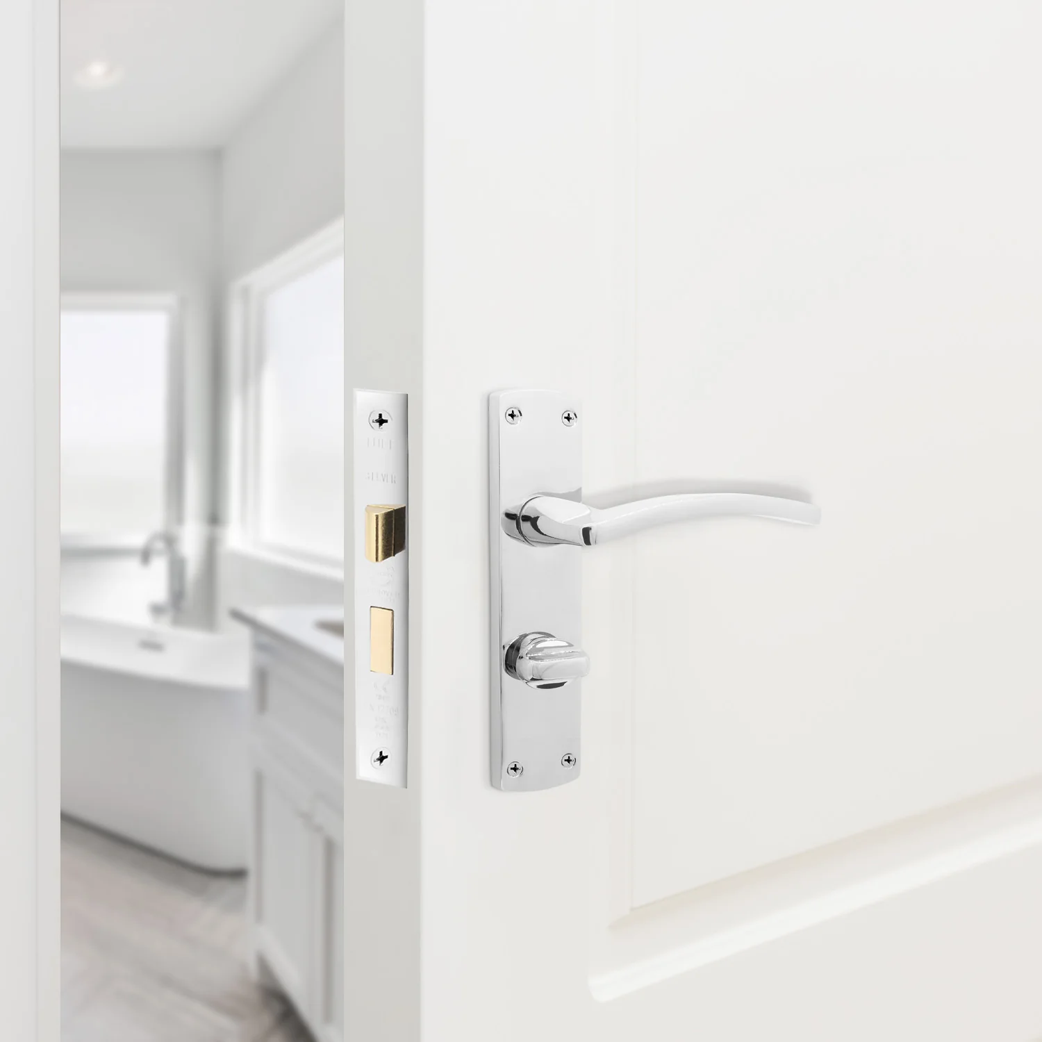 Euroda-Plus Polished Chrome Door Handle Pack - Bathroom - Image 6