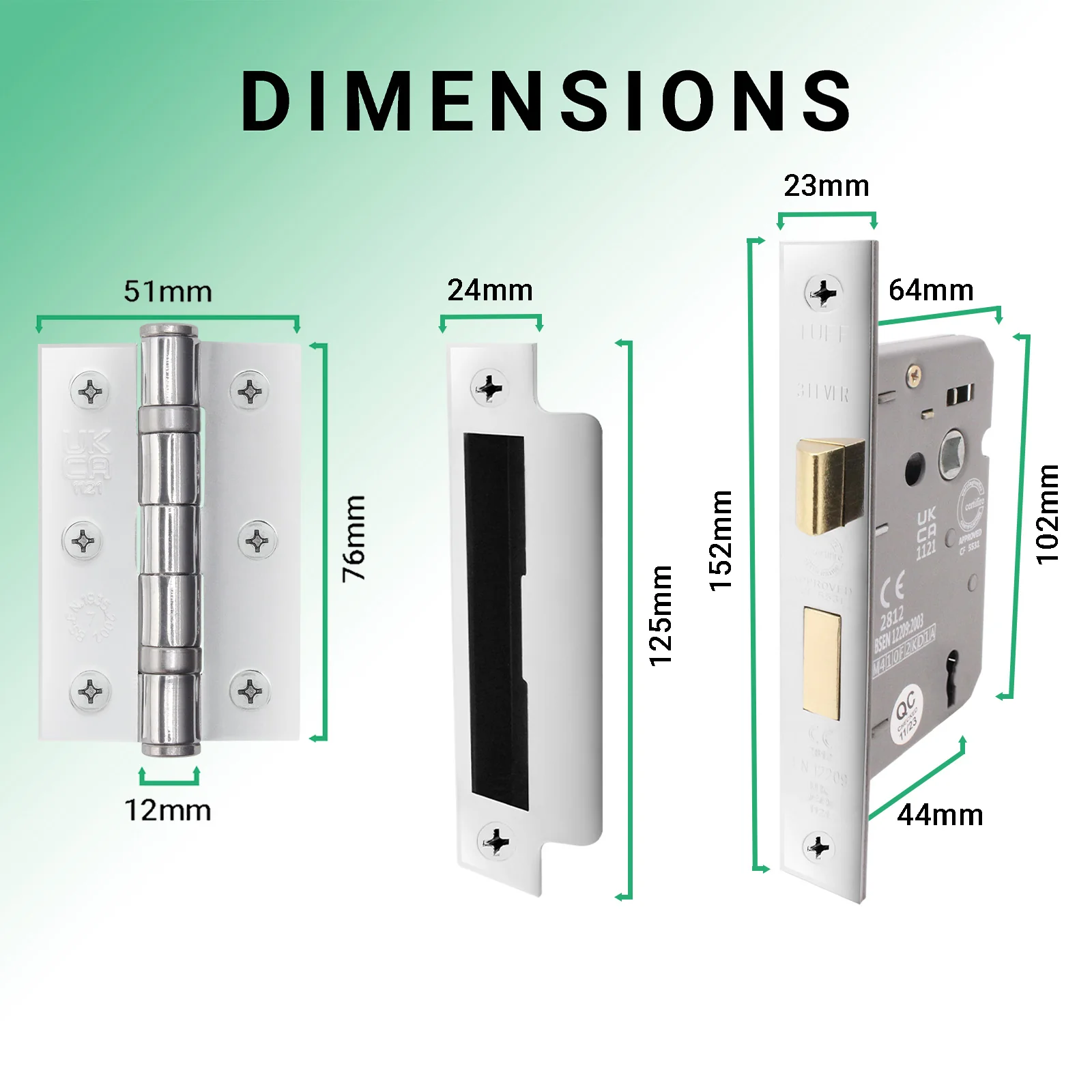 Euroda-Plus Polished Chrome Door Handle Pack - Sash Lock - Image 5