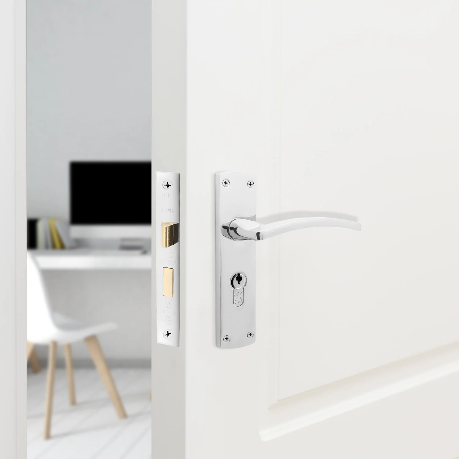 Euroda-Plus Polished Chrome Fire Door Handle Pack - 3 Lever Lock & Thumbturn Cylinder - Image 6