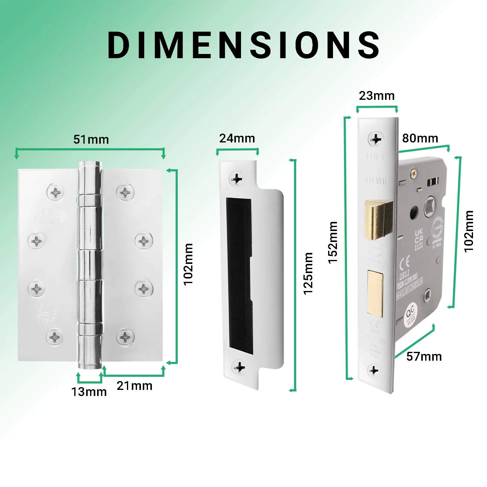 Euroda-Plus Polished Chrome Fire Door Handle Pack - Bathroom - FD30/60 - Image 5
