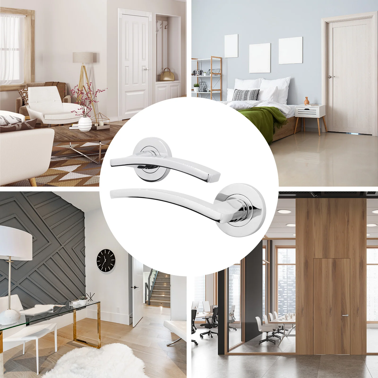 Euroda-Plus Polished Chrome Lever on Rose Door Handle Pack - Euro Lock & Cylinder - Image 7