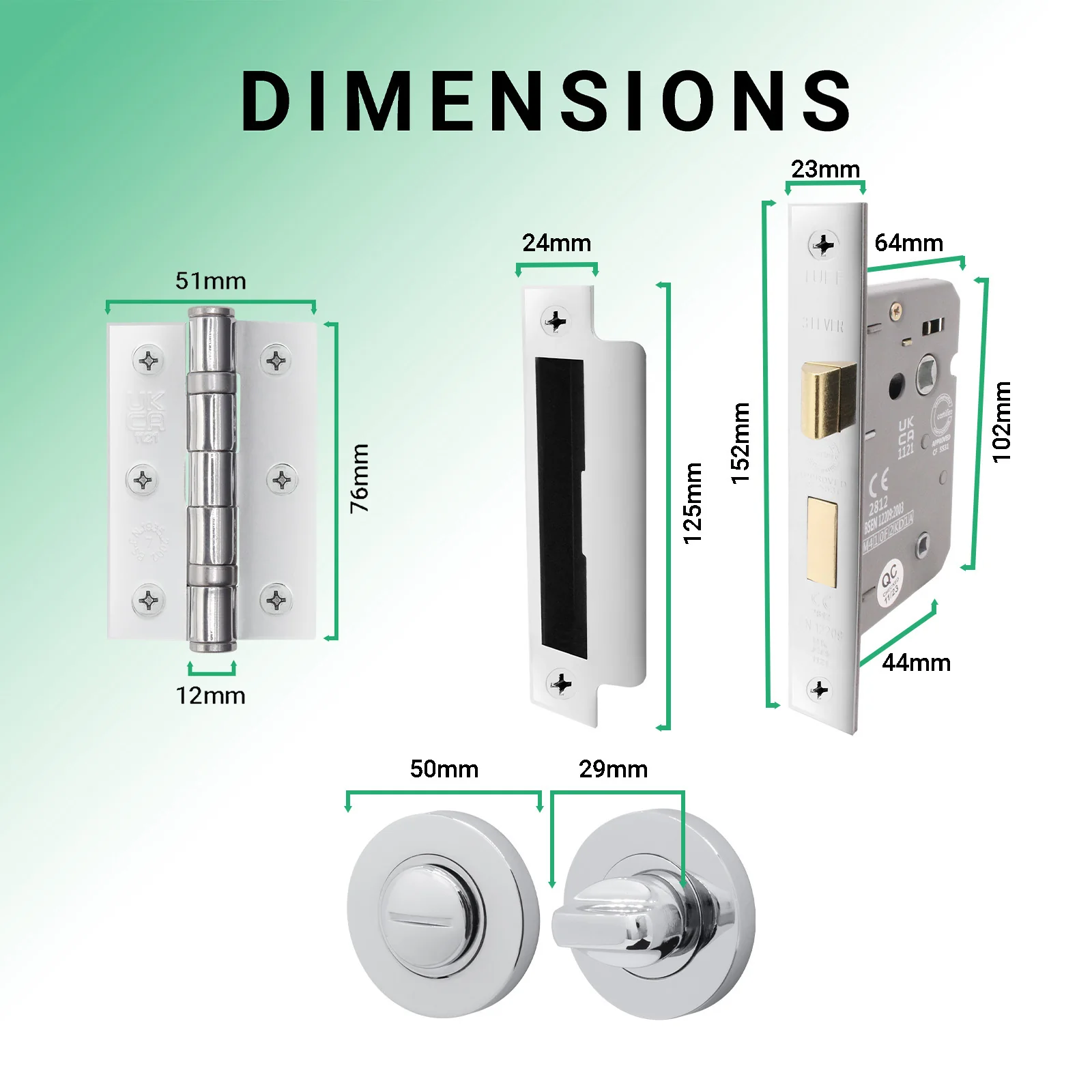 Euroda-Plus Polished Chrome Lever on Rose Door Handle Pack - Bathroom - Image 5
