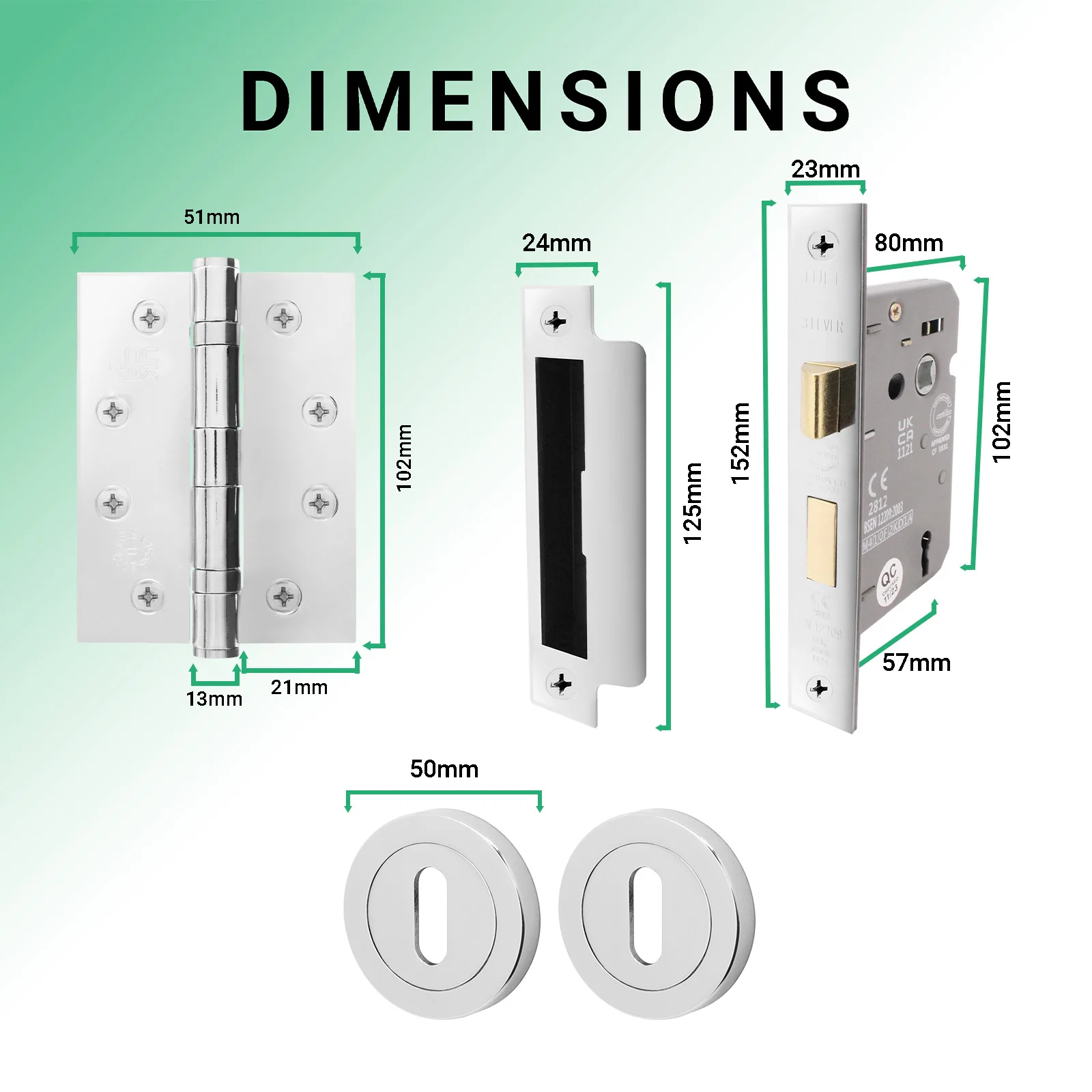 Euroda-Plus Polished Chrome Lever on Rose Fire Door Handle Pack - 3 Lever Lock - FD30/60 - Image 5