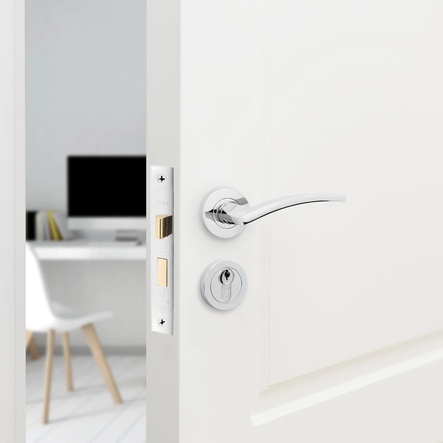 Euroda-Plus Polished Chrome Lever on Rose Fire Door Handle Pack - Euro Lock & Thumbturn Cylinder - FD30/60 - Image 6