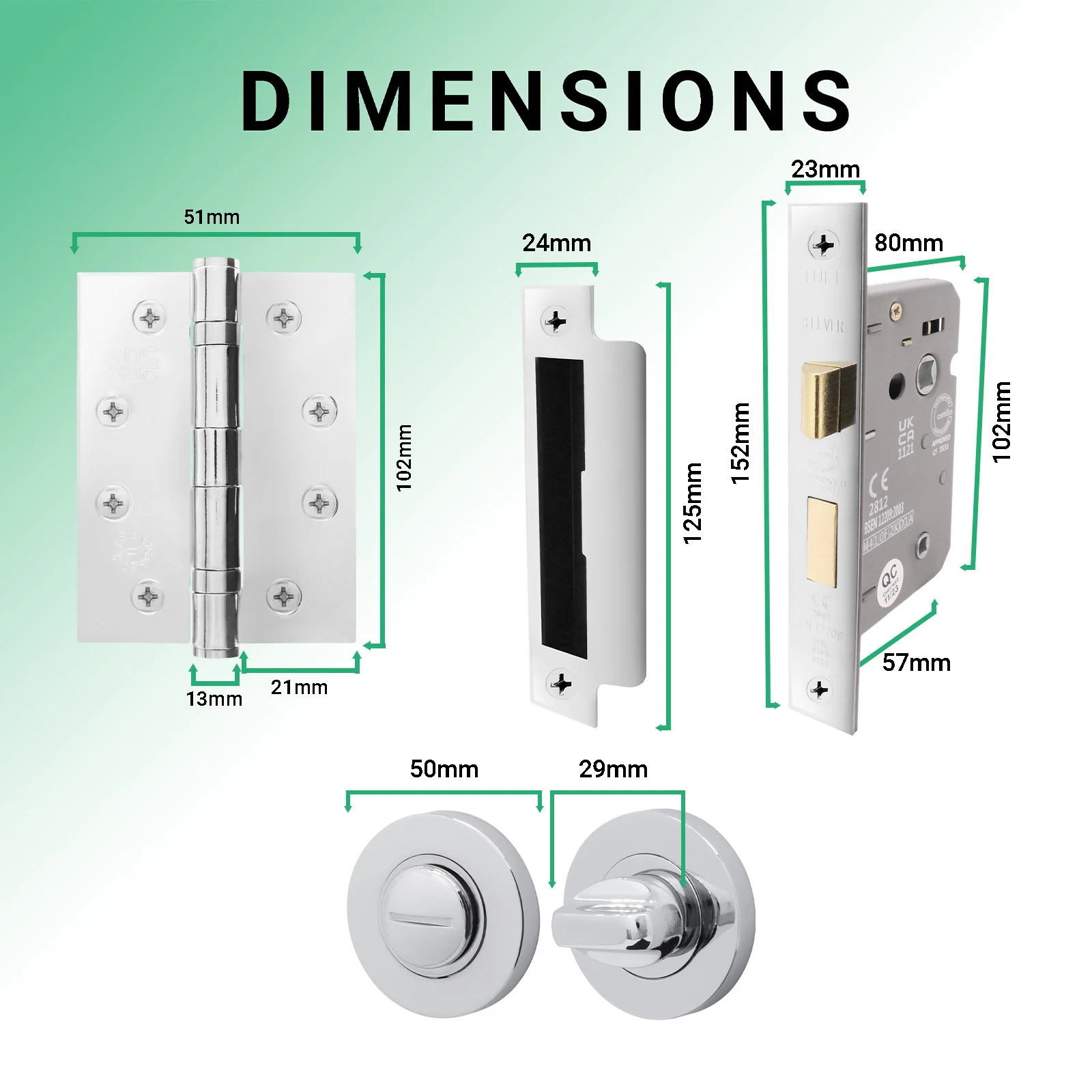 Euroda-Plus Polished Chrome Lever on Rose Fire Door Handle Pack - Bathroom - FD30/60 - Image 5
