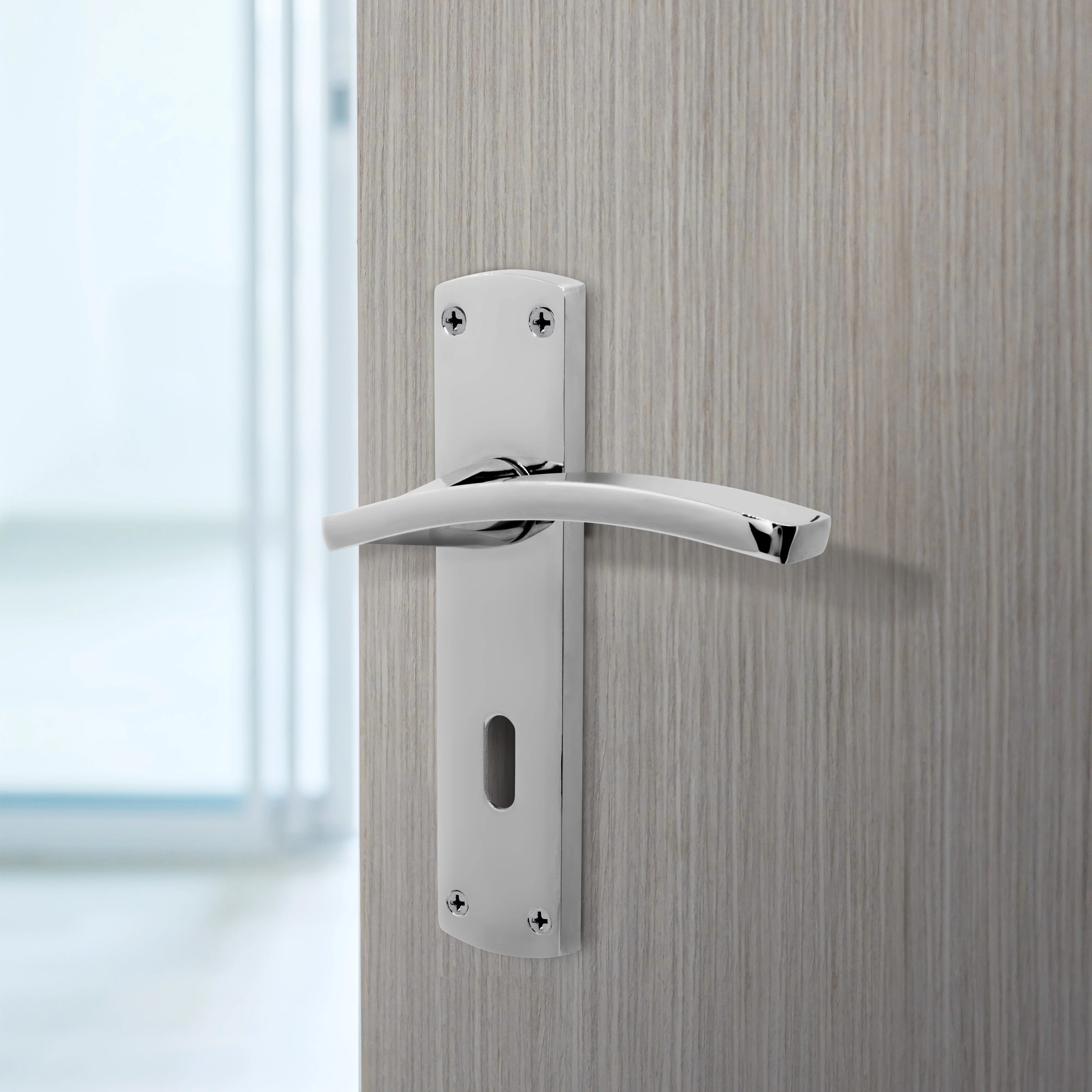 Euroda-Plus Polished Chrome Lever Lock Fire Door Handles - Keyhole - FD30/60 - Image 5