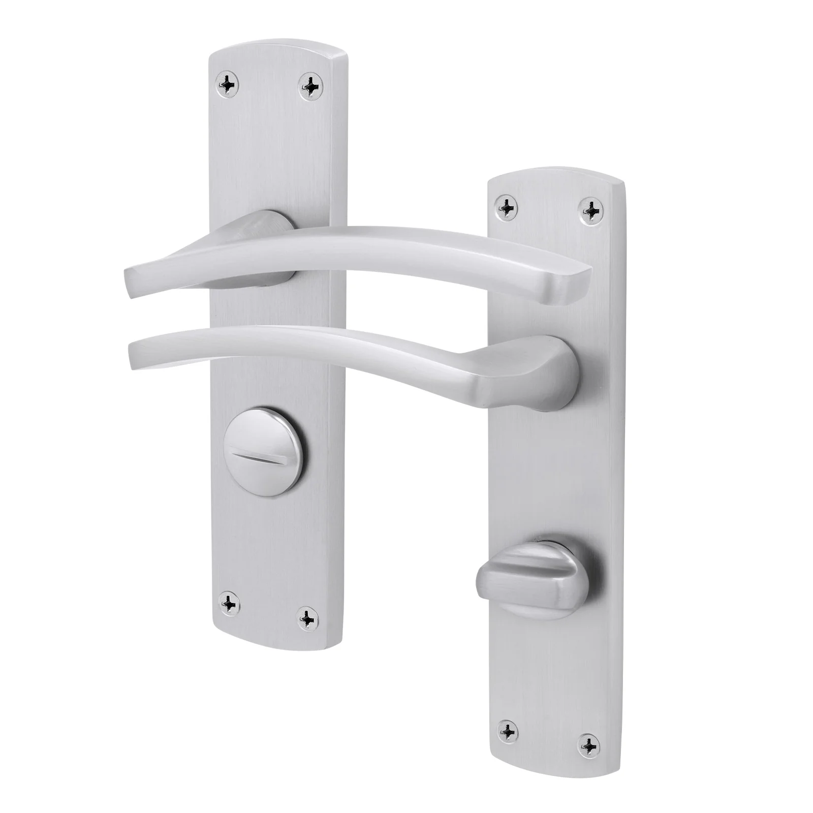 Euroda-Plus Satin Chrome Lever Fire Door Handles - Bathroom - FD30/60