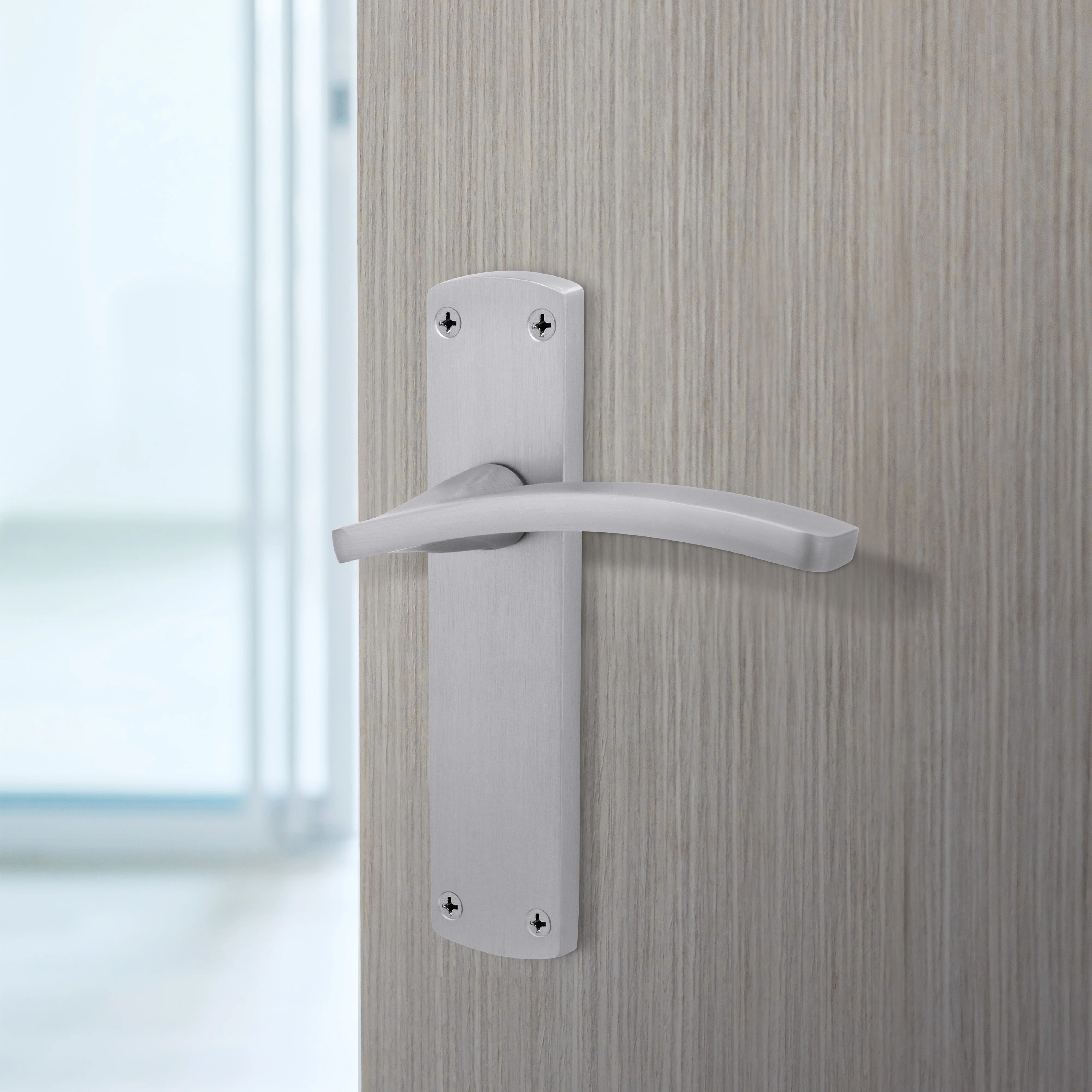 Euroda-Plus Satin Chrome Lever Fire Door Handles - Latch - FD30/60 - Image 5