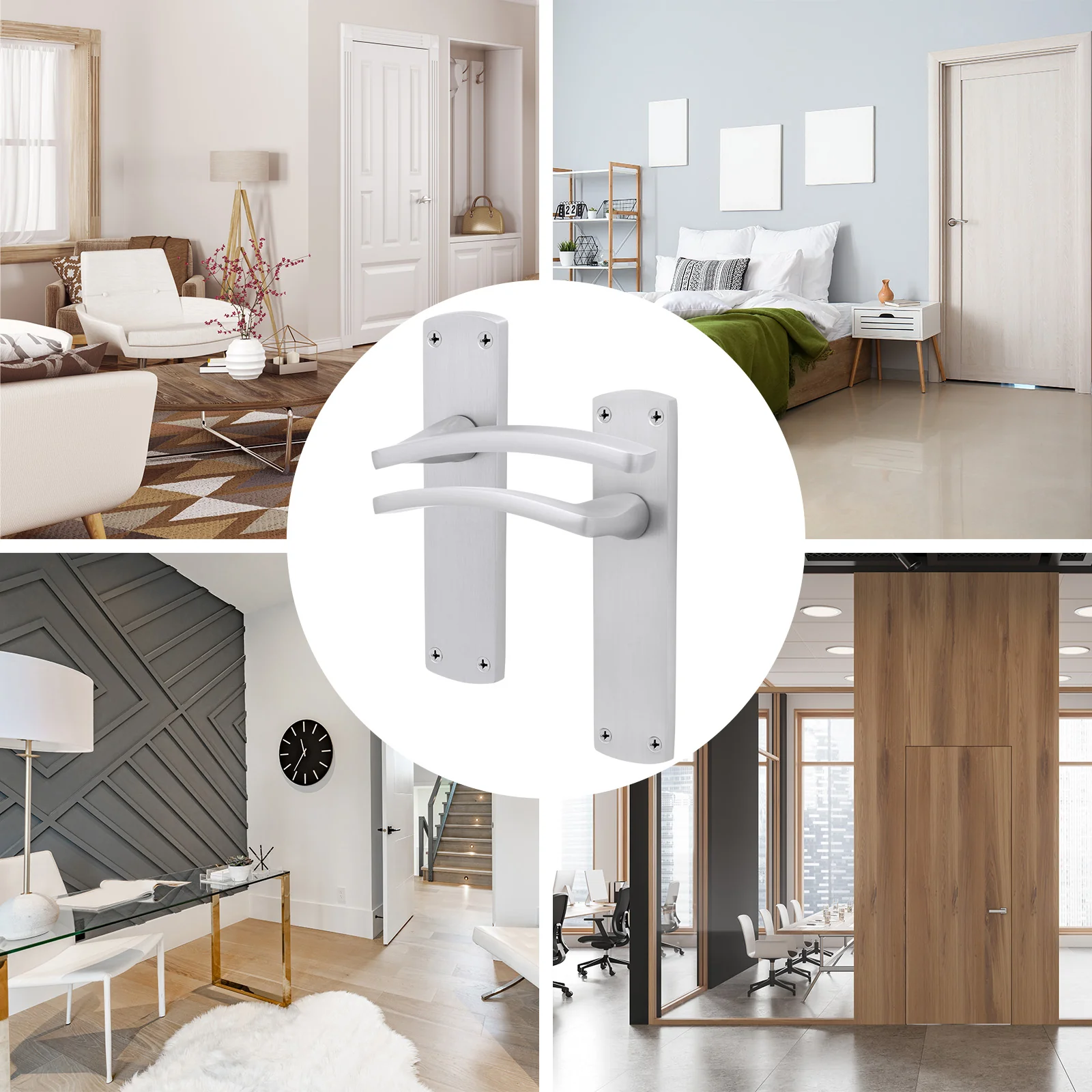 Euroda-Plus Satin Chrome Door Handle Pack - Bathroom - Image 7