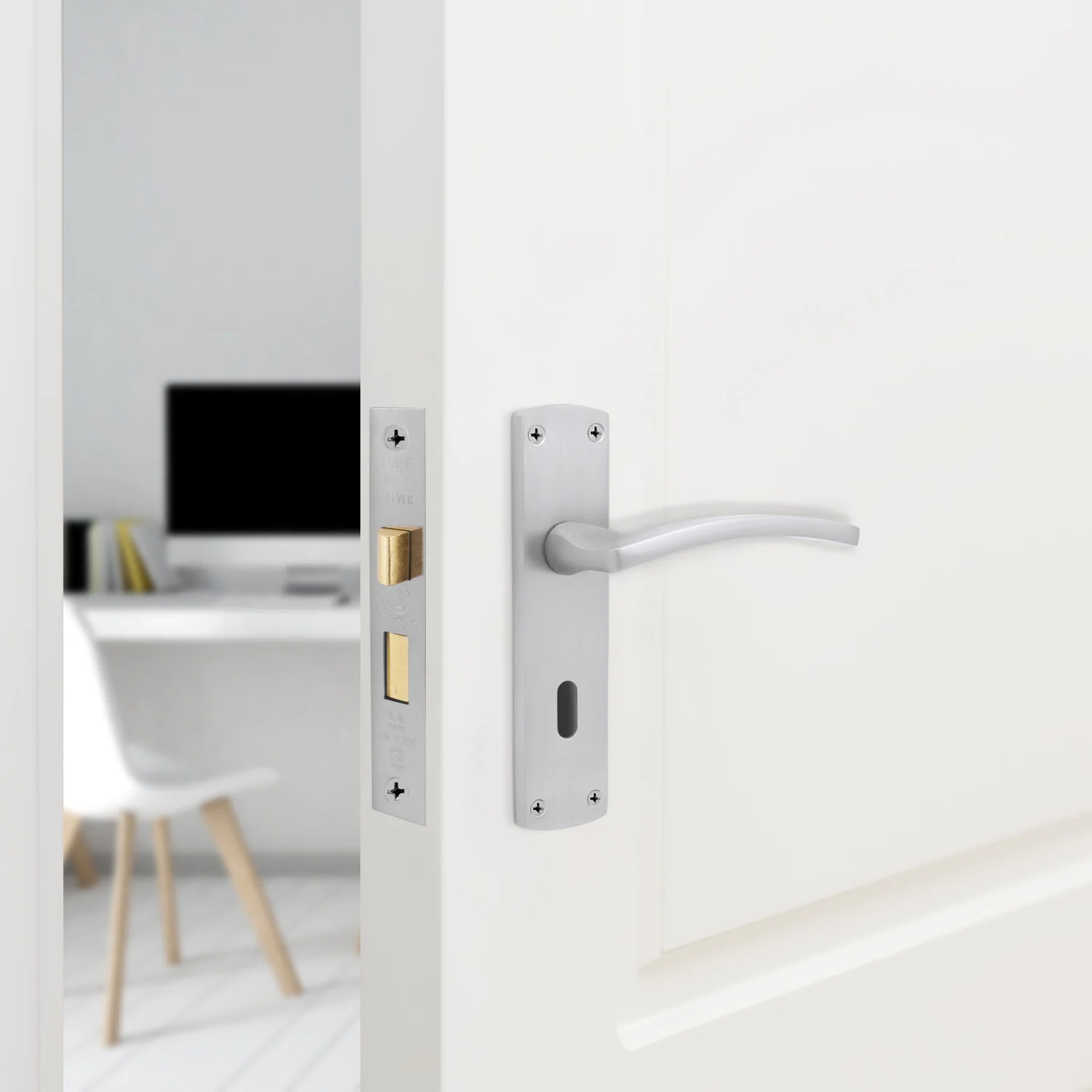 Euroda-Plus Satin Chrome Door Handle Pack - Sash lock - Image 6
