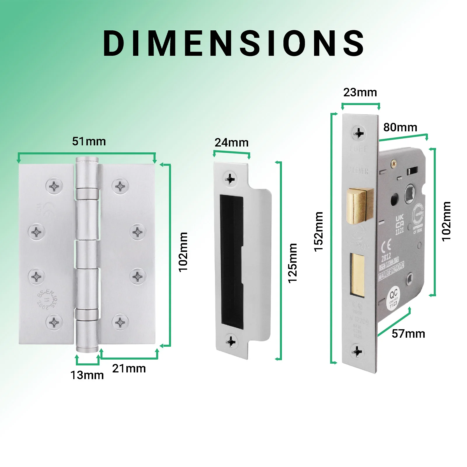 Euroda-Plus Satin Chrome Fire Door Handle Pack - Bathroom - FD30/60 - Image 5