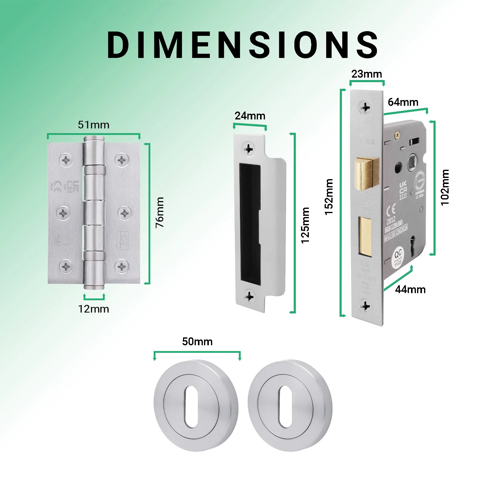 Euroda-Plus Satin Chrome Lever on Rose Door Handle Pack - 3 Lever Lock - Image 5