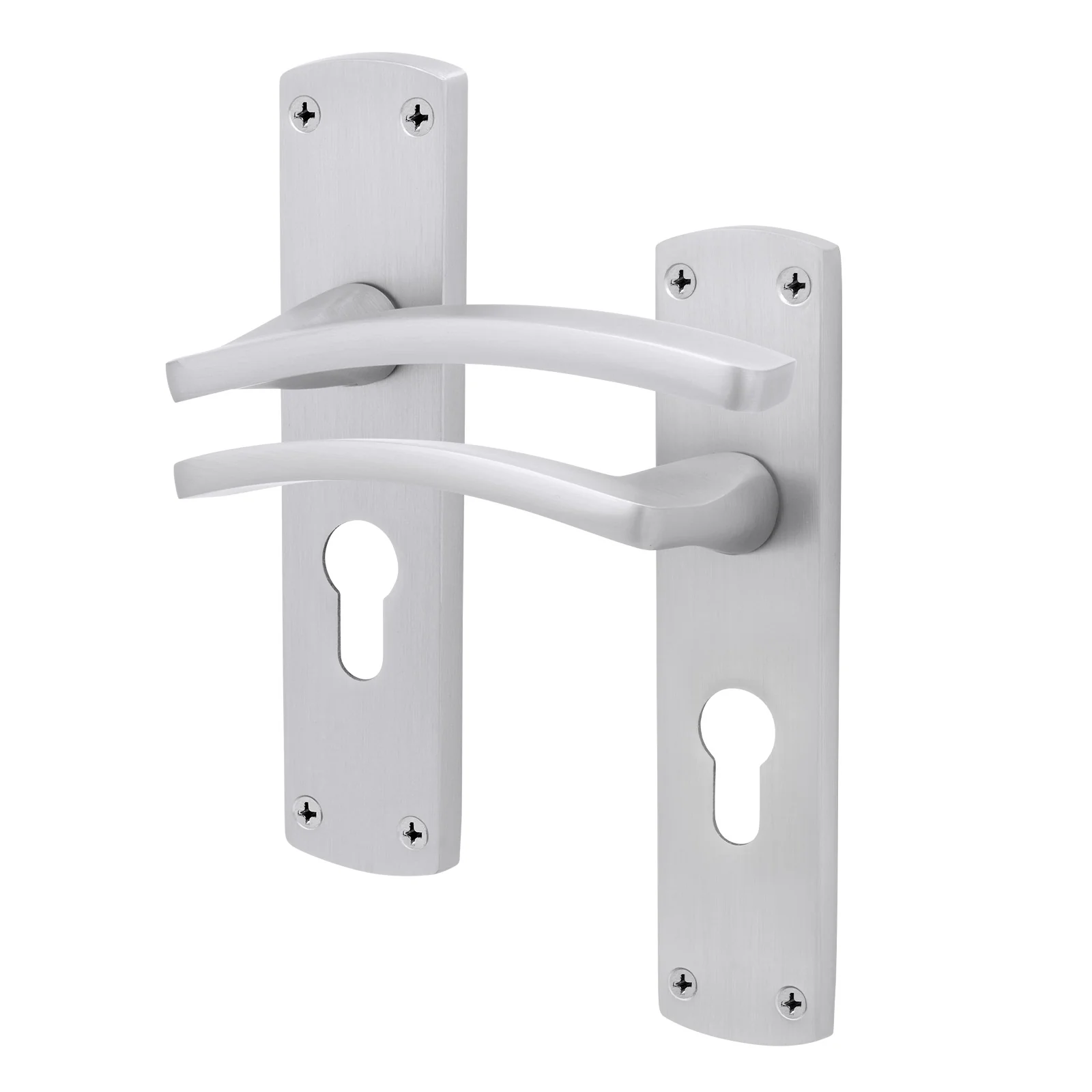 Euroda-Plus Satin Chrome Lever Lock Fire Door Handles - Euro - FD30/60