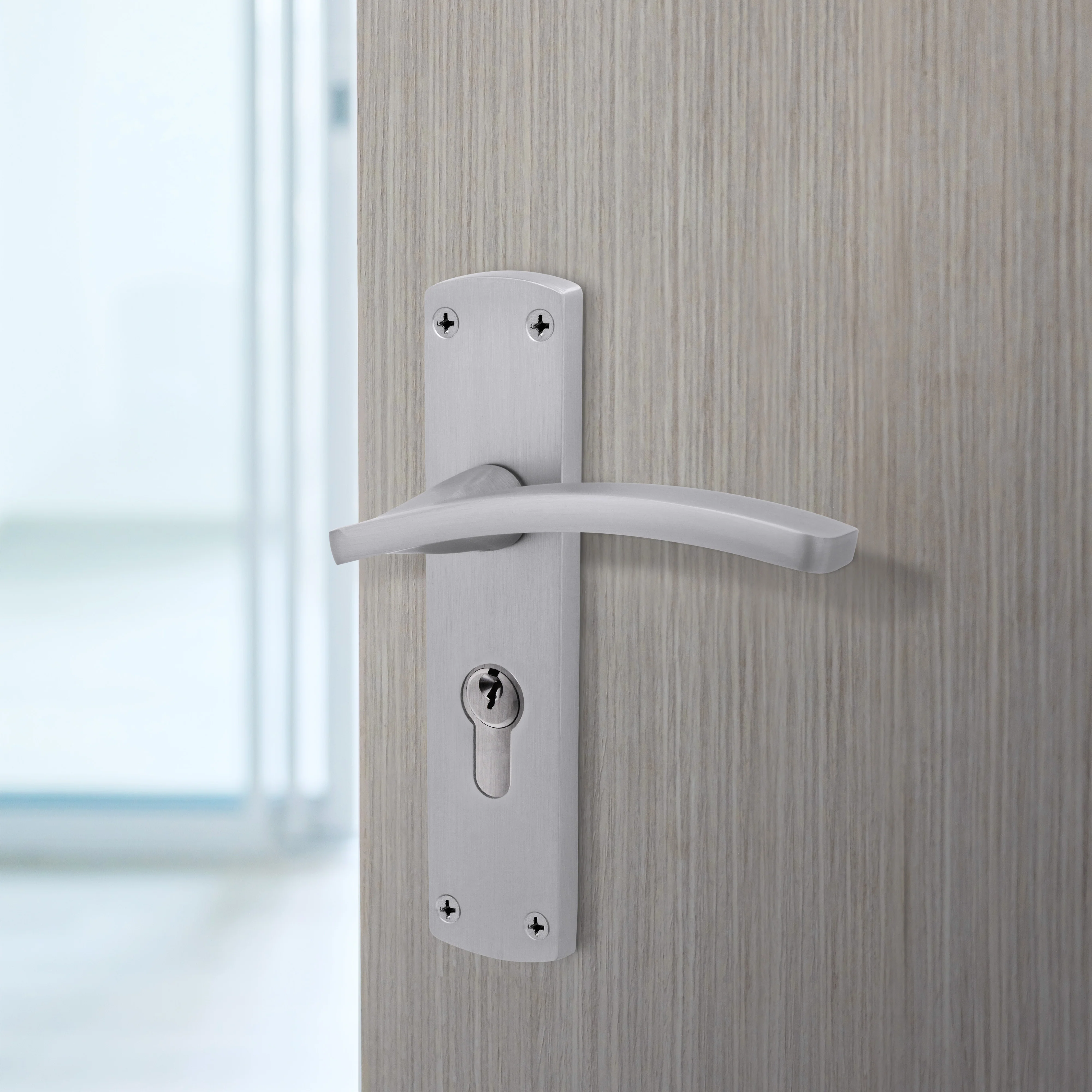 Euroda-Plus Satin Chrome Lever Lock Fire Door Handles - Euro - FD30/60 - Image 5