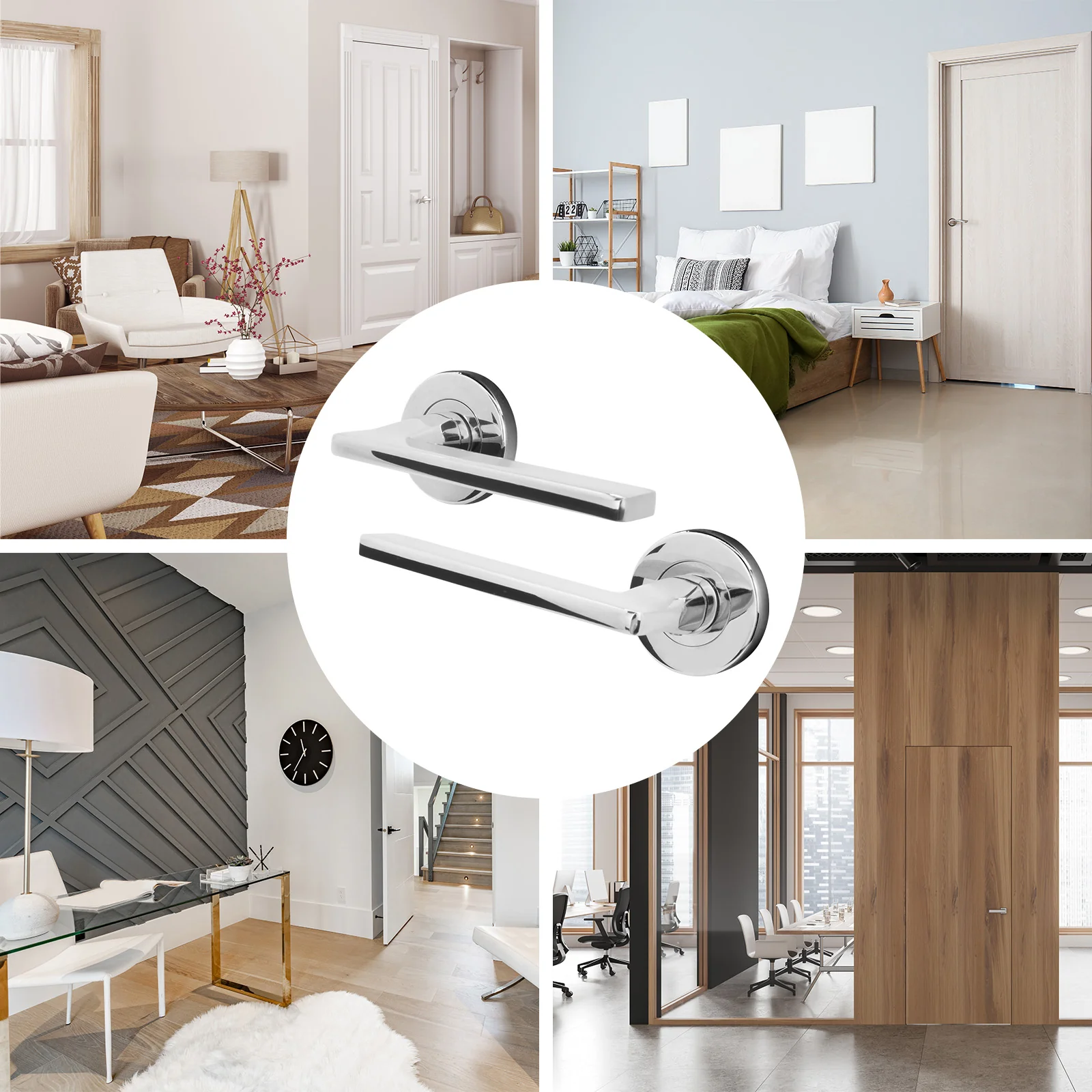 Euroda Polished Chrome Lever on Rose Fire Door Handle Pack - Bathroom - FD30/60 - Image 7