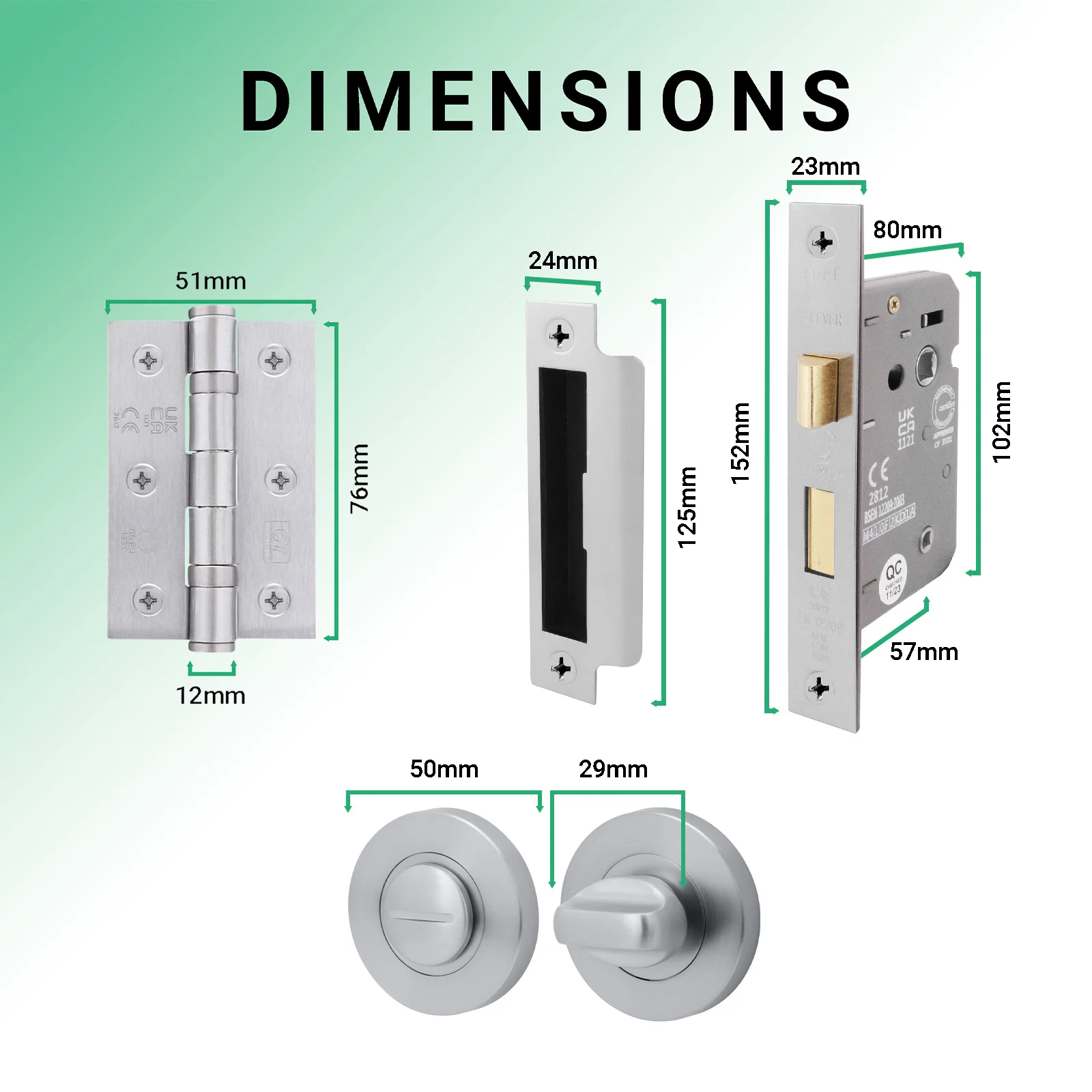 Euroda Satin Chrome Lever on Rose Door Handle Pack - Bathroom - Image 5
