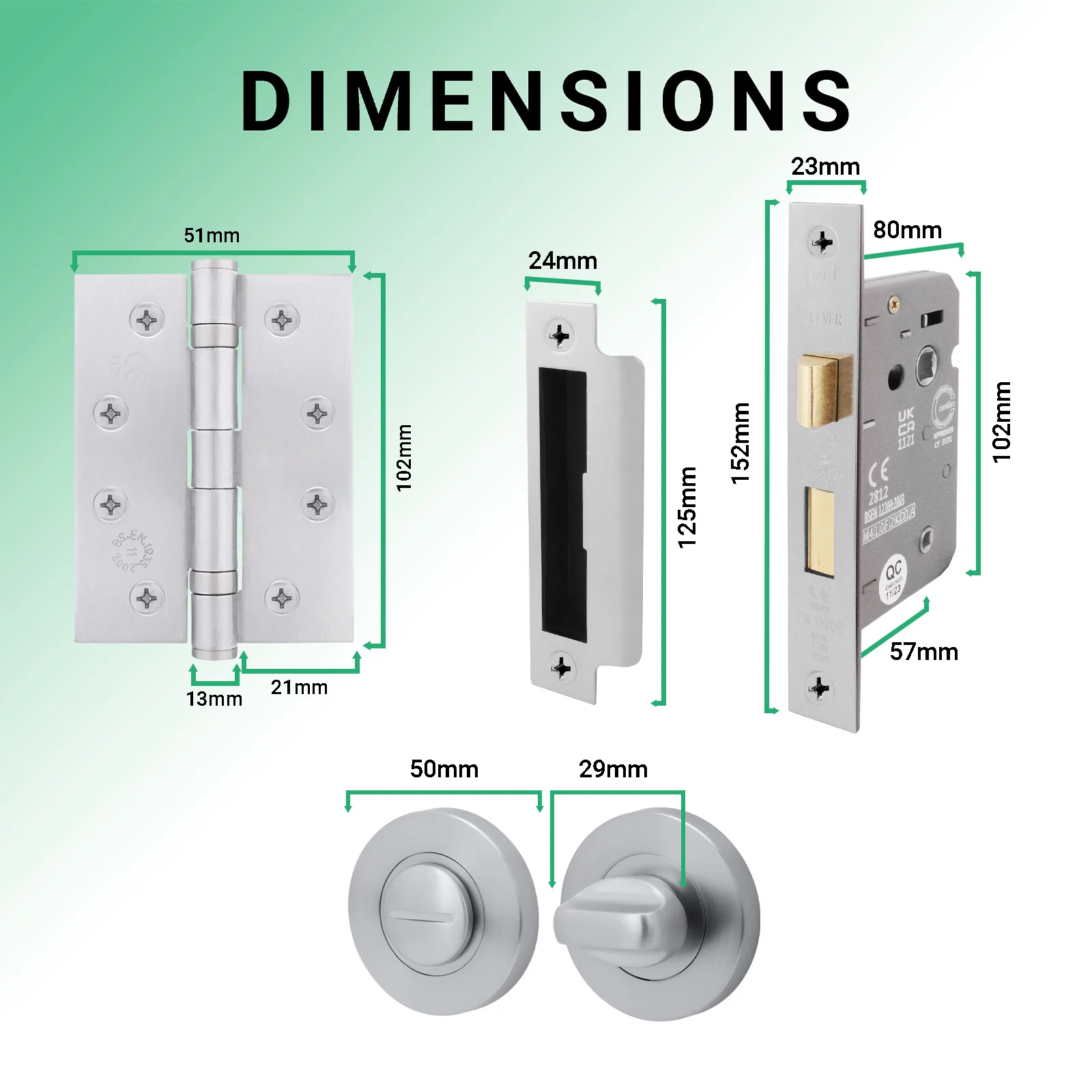 Euroda Satin Chrome Lever on Rose Fire Door Handle Pack - Bathroom - FD30/60 - Image 4