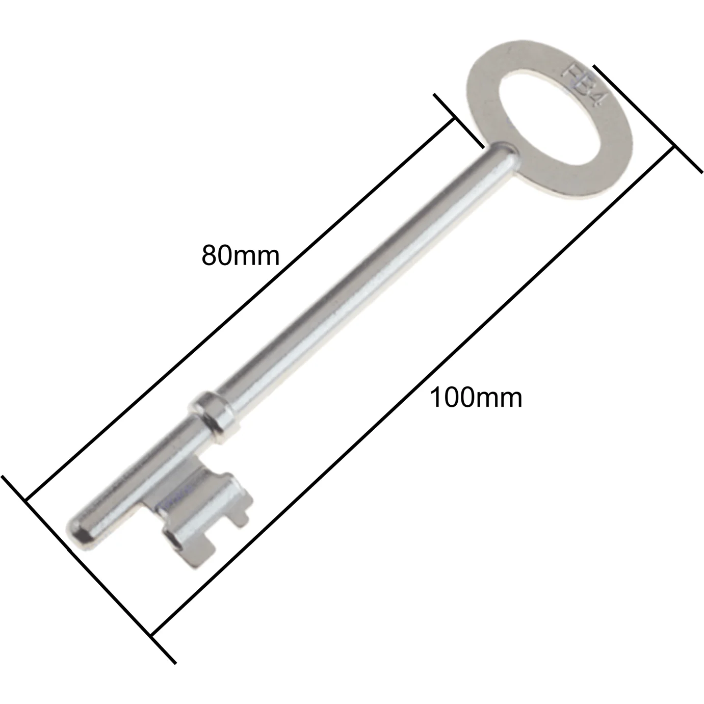 FB4 Fire Brigade Rim Deadlock Key - Zinc Plated - Pack 1 Key - Image 2