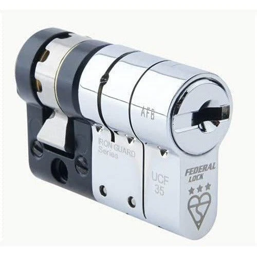 Federal 3-Star TS007 Security Euro Single Cylinder Lock - 10/30 - Polished Chrome - Keyed Differ