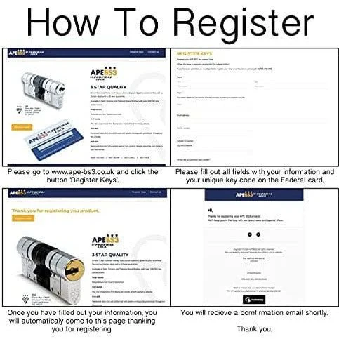 Federal TS007 Euro Door Cylinder Lock BS HIGH Security 3* Snap Safe Police Approved 10+45mm Single Polished Chrome - Image 6