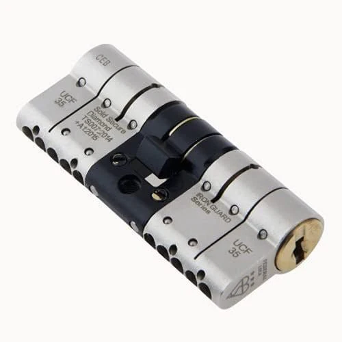 Federal TS007 Euro Door Cylinder Lock BS HIGH Security 3* Snap Safe Police Approved 45+55mm Double Nickel c/w Brass - Image 2
